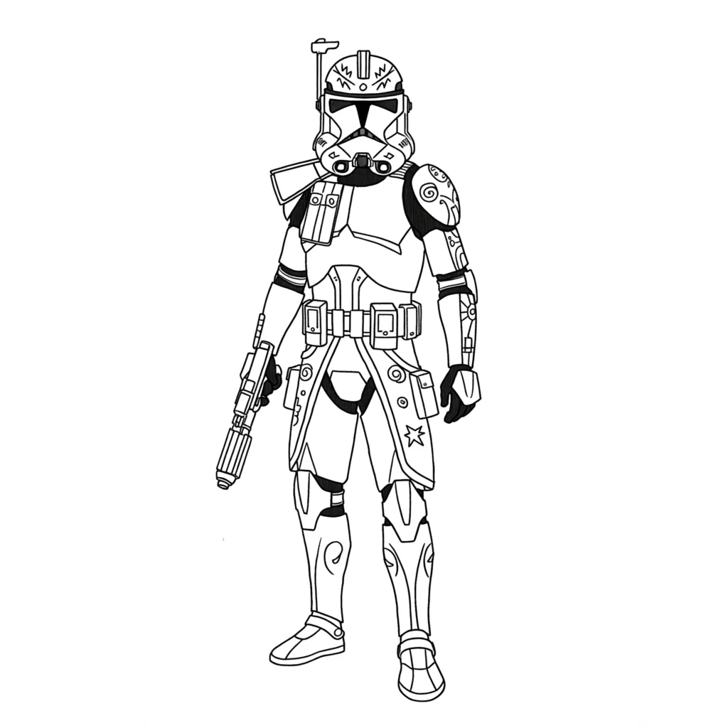 24 Star Wars Ausmalbilder (Gratis Malvorlage zum Ausdrucken) Clone Wars Soldat Ausmalbild aus dem Star Wars Universum zum Ausdrucken