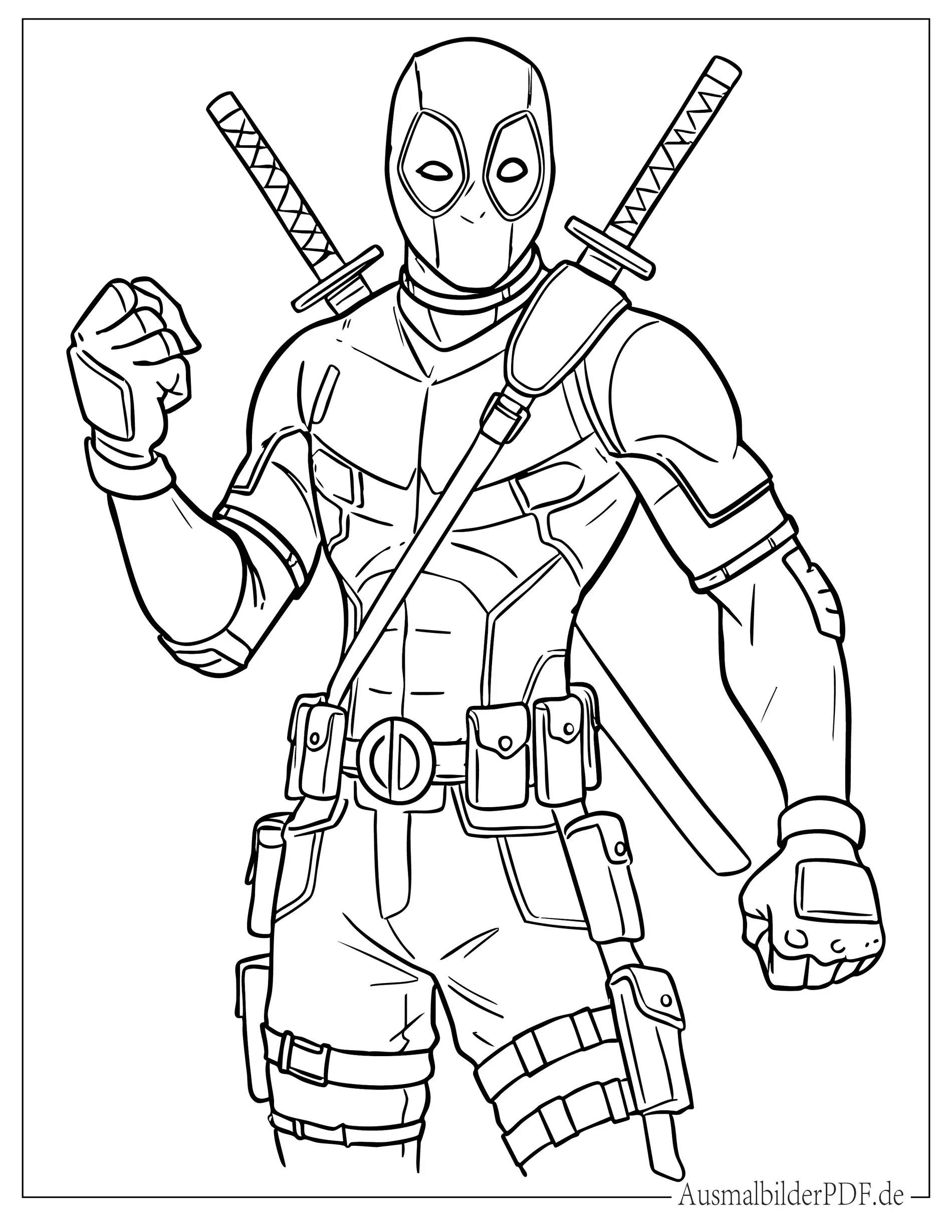 18 Deadpool Ausmalbilder (Gratis Malvorlagen zum drucken) Superheld Deadpool Ausmalbild zum Ausdrucken