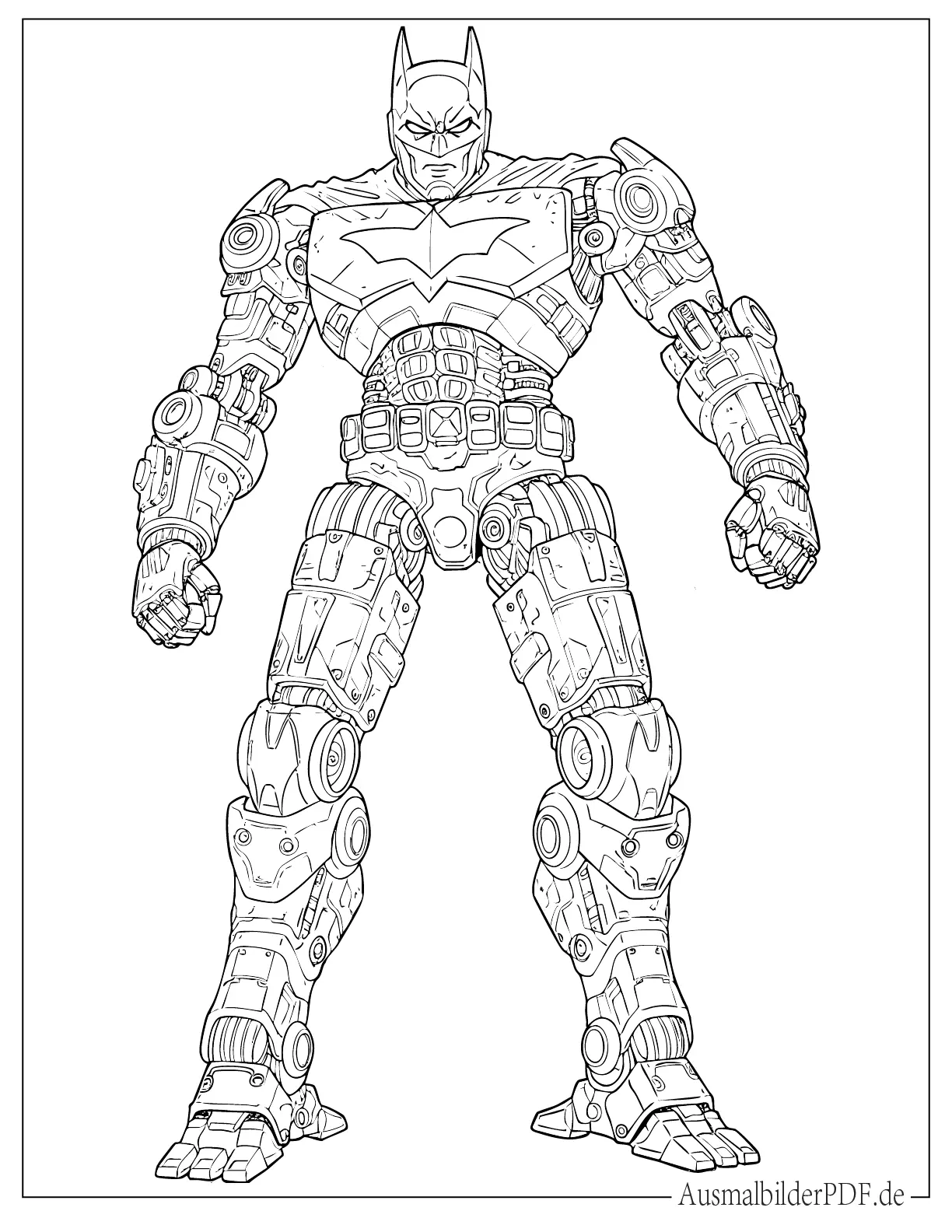 Detaillierte Batman Roboter Ausmalseite