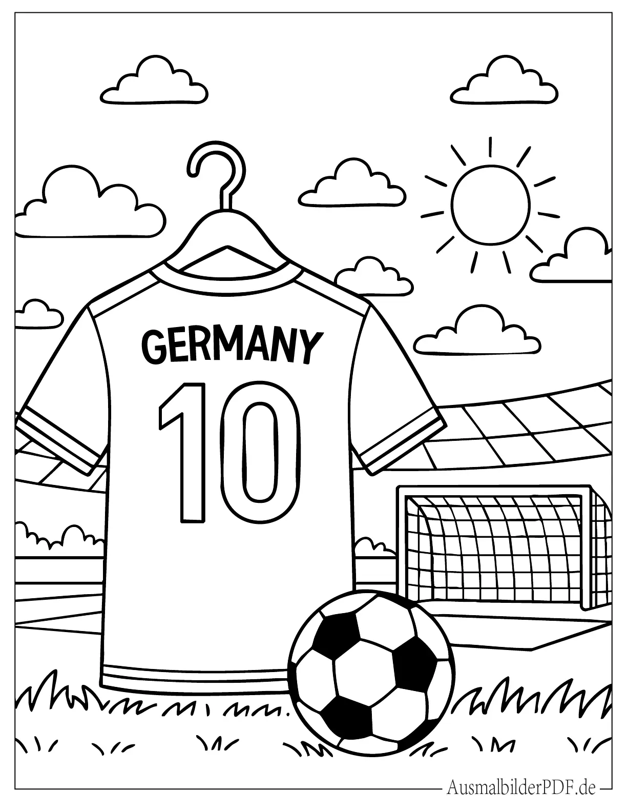 Deutschland Fußball Trikot Druckvorlage