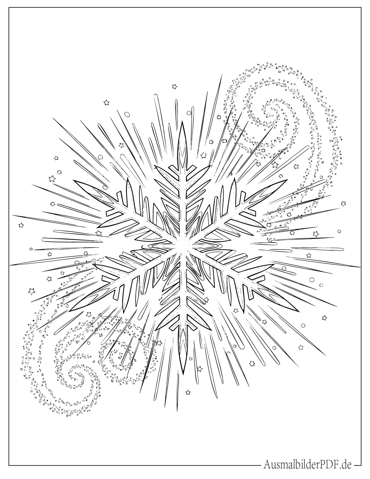 Frozen inspirierte Schneeflocke Magie Malvorlage