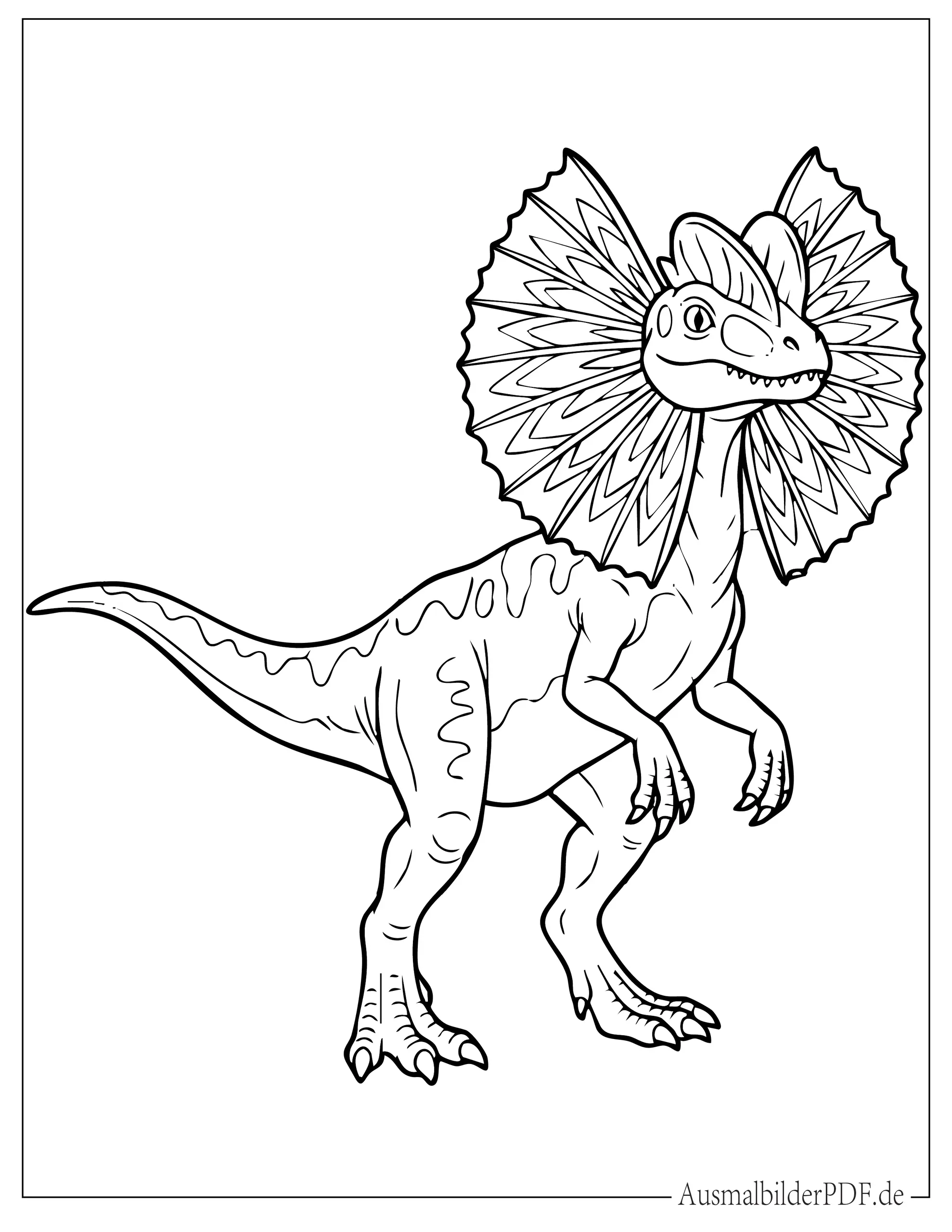 Dinosaurier Dilophosaurus mit Halskrause Malvorlage
