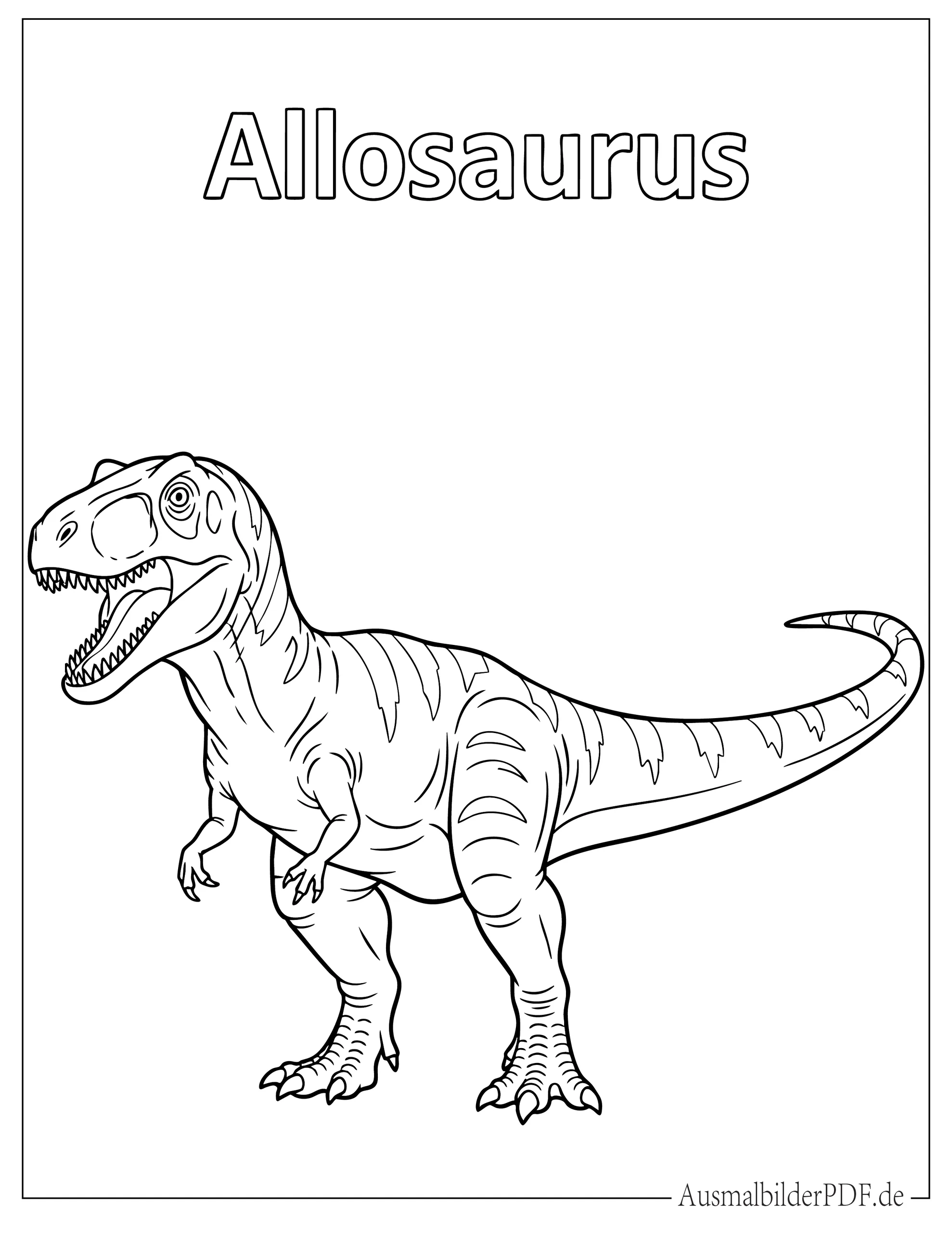 Dinosaurier Allosaurus Ausmalbild zum Drucken