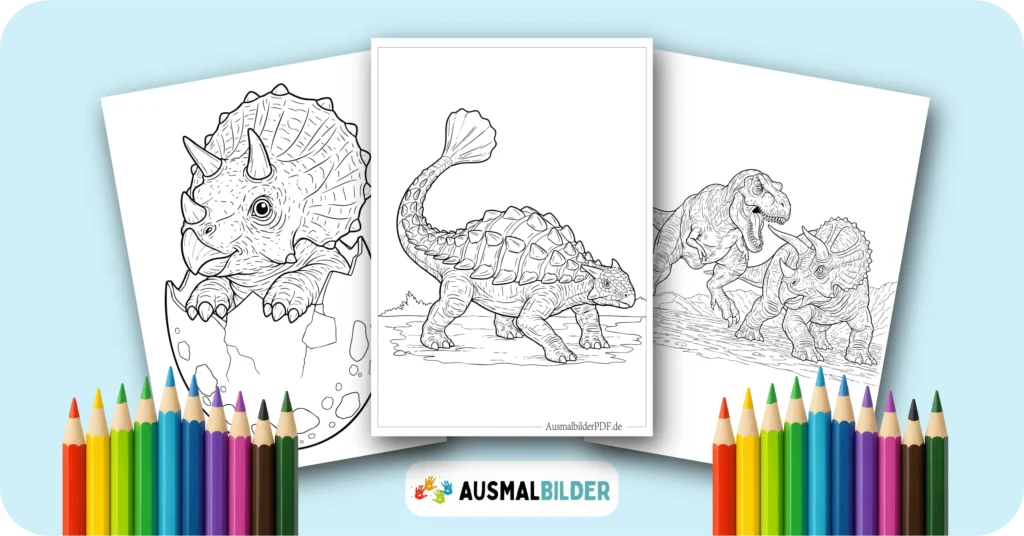 Dinosaurier Ausmalbilder kostenlose Malvorlagen zum Ausdrucken für Kinder und Erwachsene
