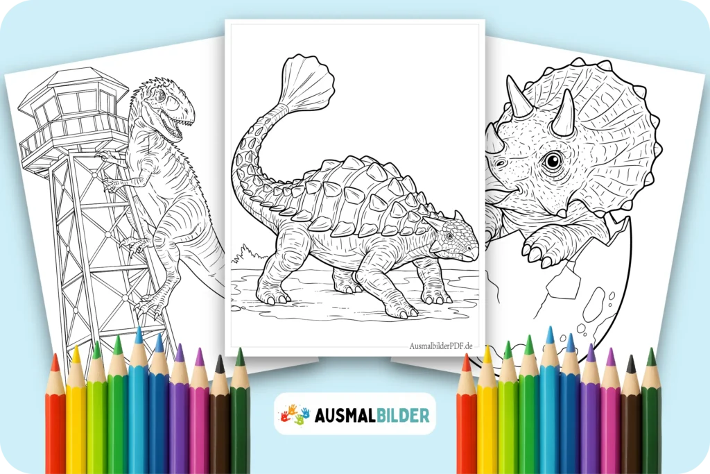 Dinosaurier Ausmalbilder kostenlose Malvorlagen zum Ausdrucken für Kinder und Erwachsene
