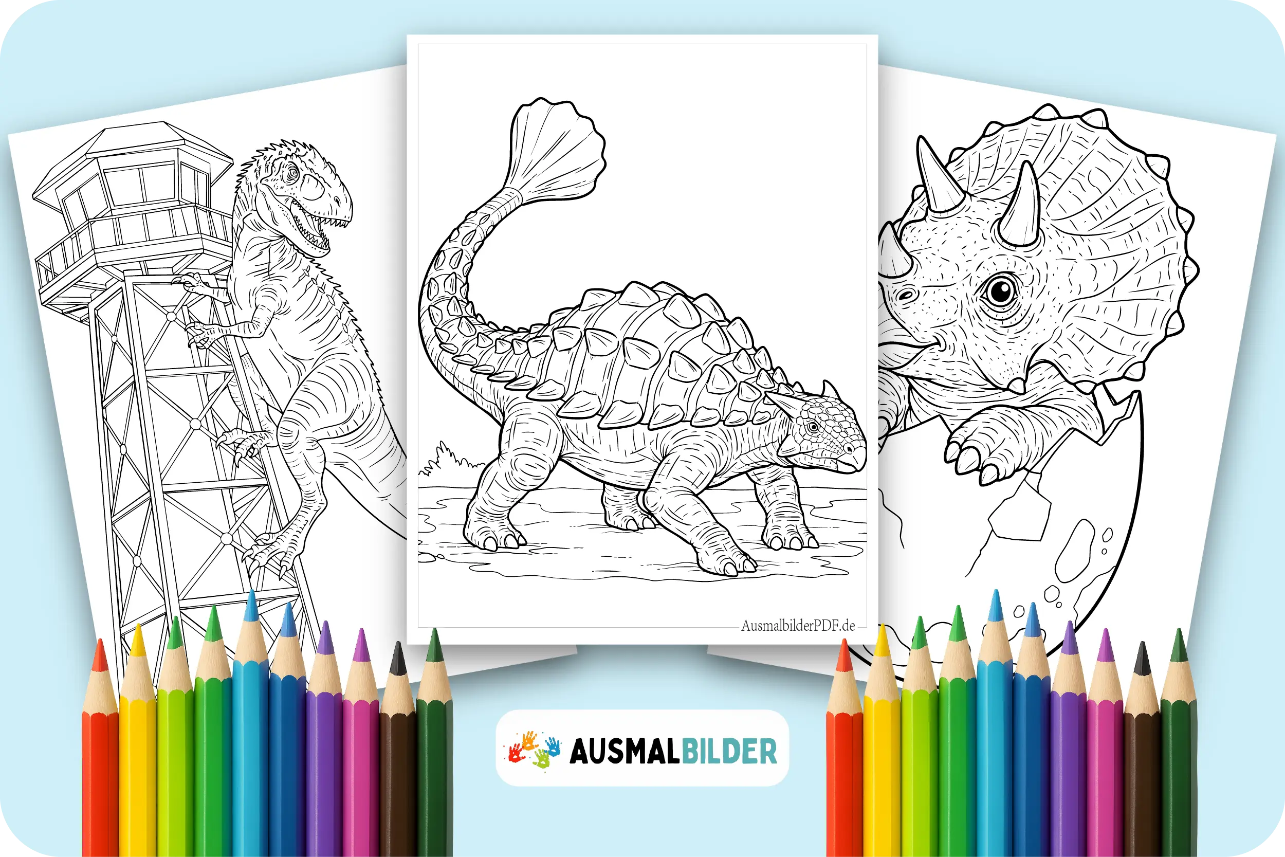 Dinosaurier Ausmalbilder kostenlose Malvorlagen zum Ausdrucken für Kinder und Erwachsene