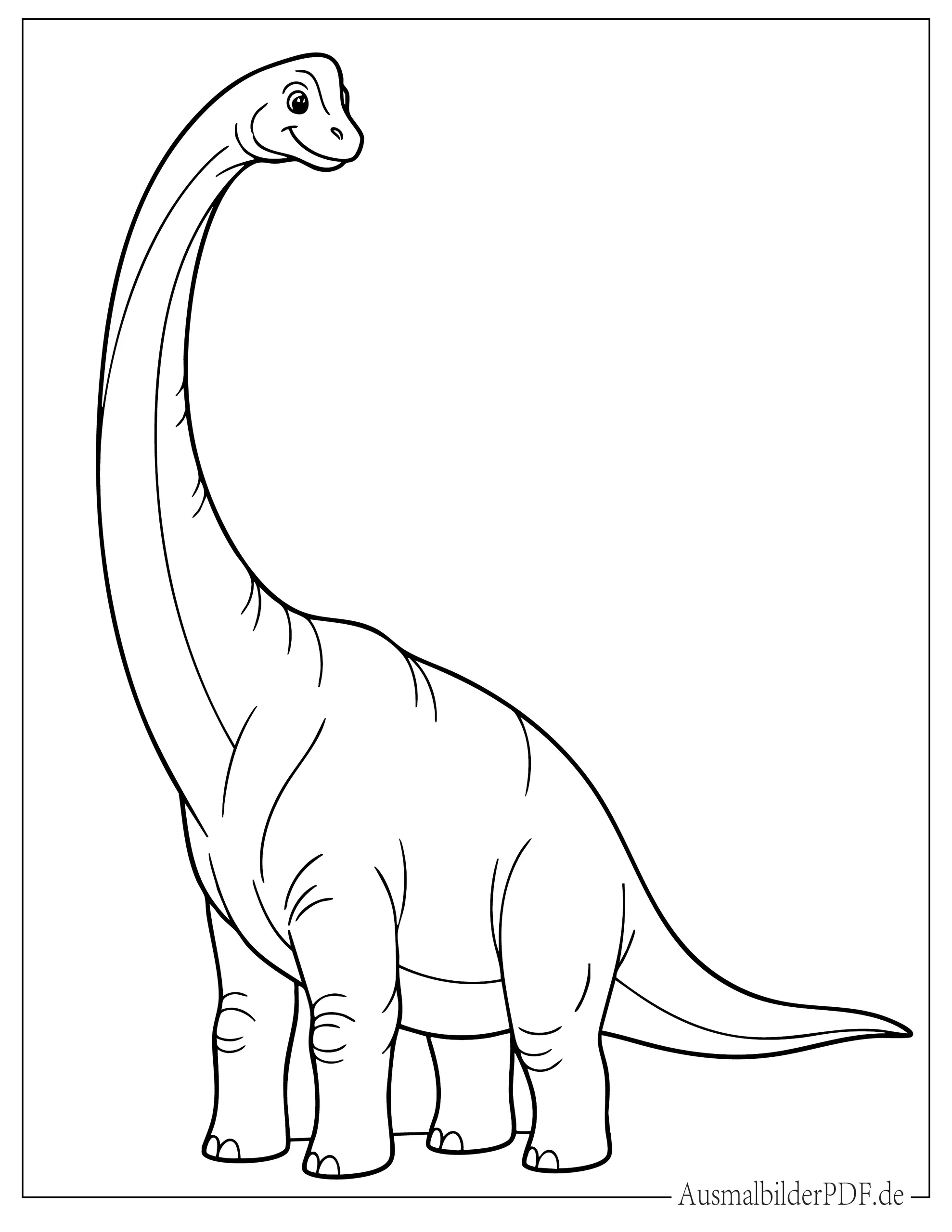 Einfaches Dinosaurier Brachiosaurus Malvorlage für Kinder