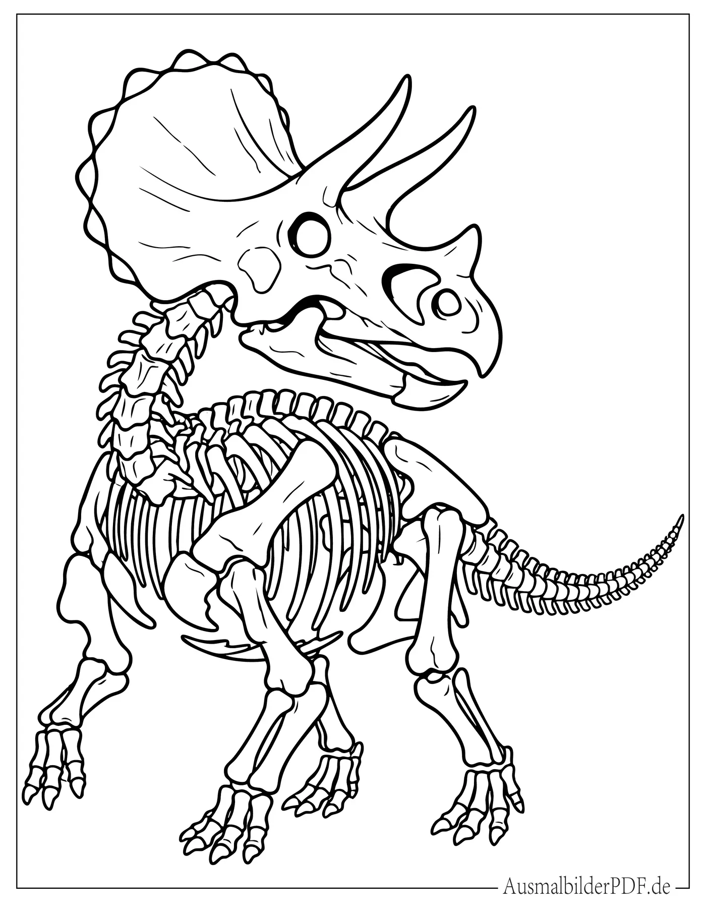 Dinosaurier Triceratops Skelett Malvorlage