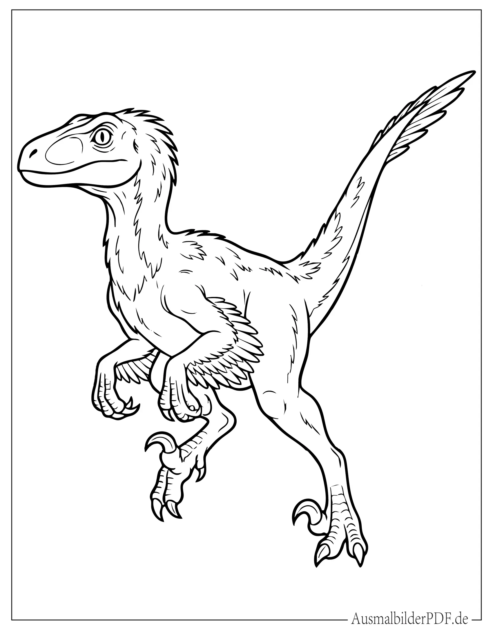 18 Velociraptor Ausmalbilder (Gratis Malvorlage zum Drucken) Velociraptor Dinosaurier mit scharfen Krallen Malvorlage