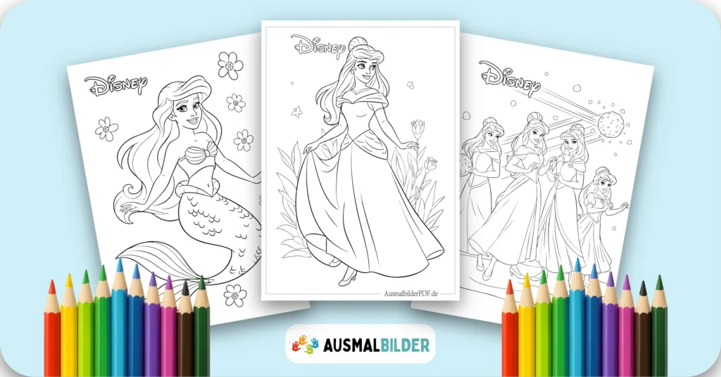 Disney Prinzessin Ausmalbilder kostenlose Malvorlagen zum Ausdrucken für Kinder und Erwachsene
