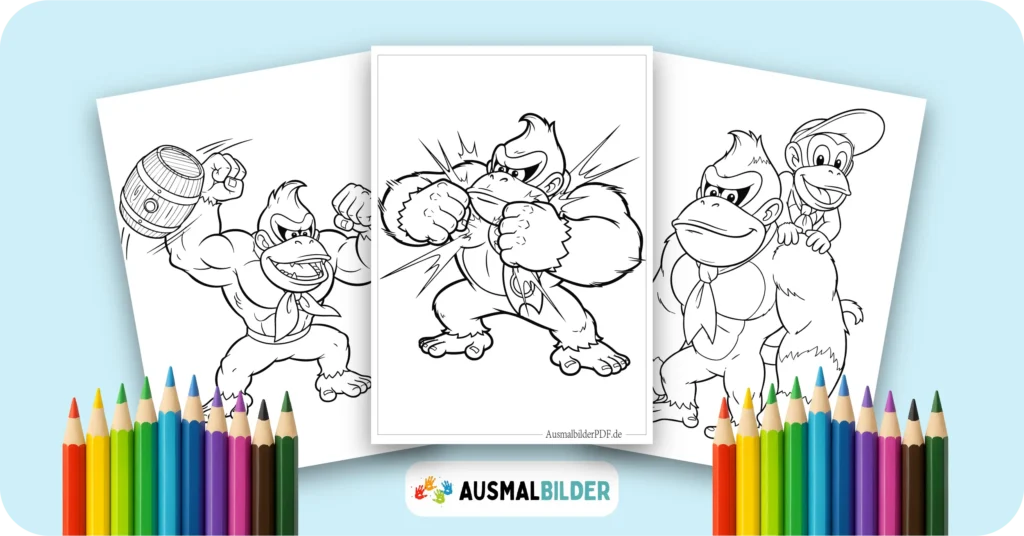 Donkey Kong Ausmalbilder kostenlose Malvorlagen zum Ausdrucken für Kinder und Erwachsene