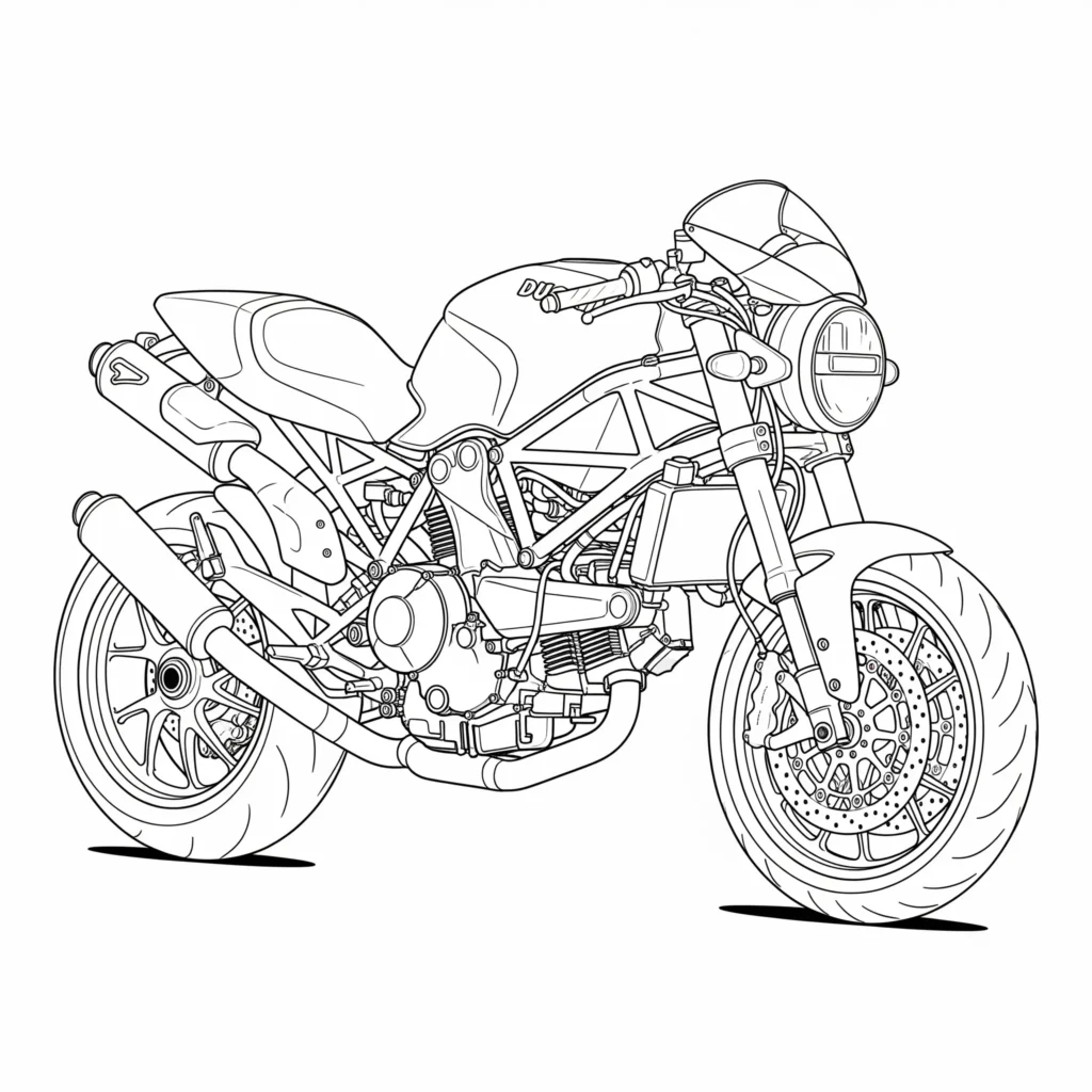 10+ Motorrad Ausmalbilder (Gratis Malvorlage zum Ausdrucken) Malvorlage mit Ducati Motorrad für Kinder zum kostenlosen Ausdrucken und Ausmalen als praktische PDF-Vorlage