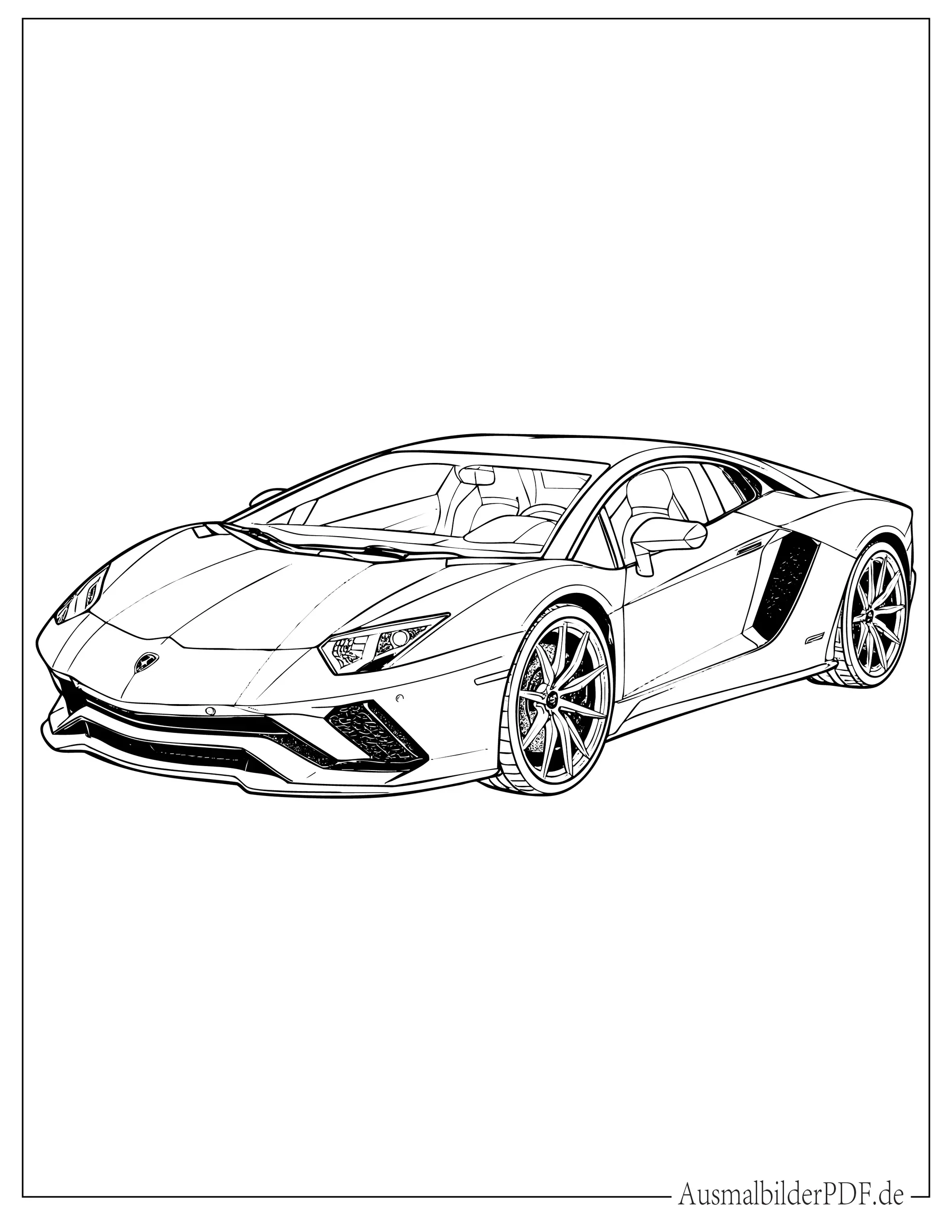 Einfach Lamborghini zum Ausmalen für kleine Kinder