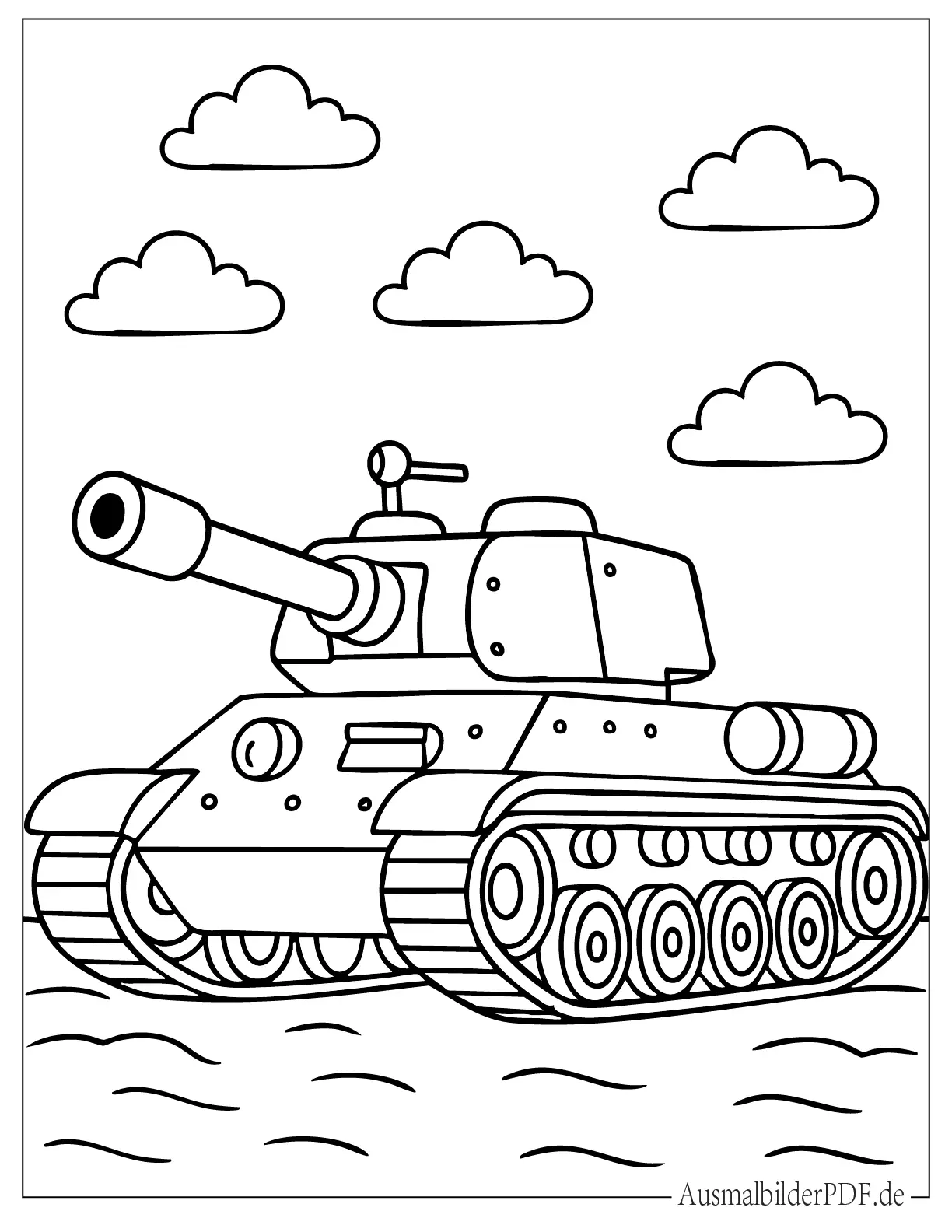 14 Panzer Ausmalbilder (Gratis Vorlagen zum Ausdrucken) Ein einfacher Panzer Ausmalbild zum Ausmalen, speziell für kleine Kinder gestaltet und leicht auszumalen