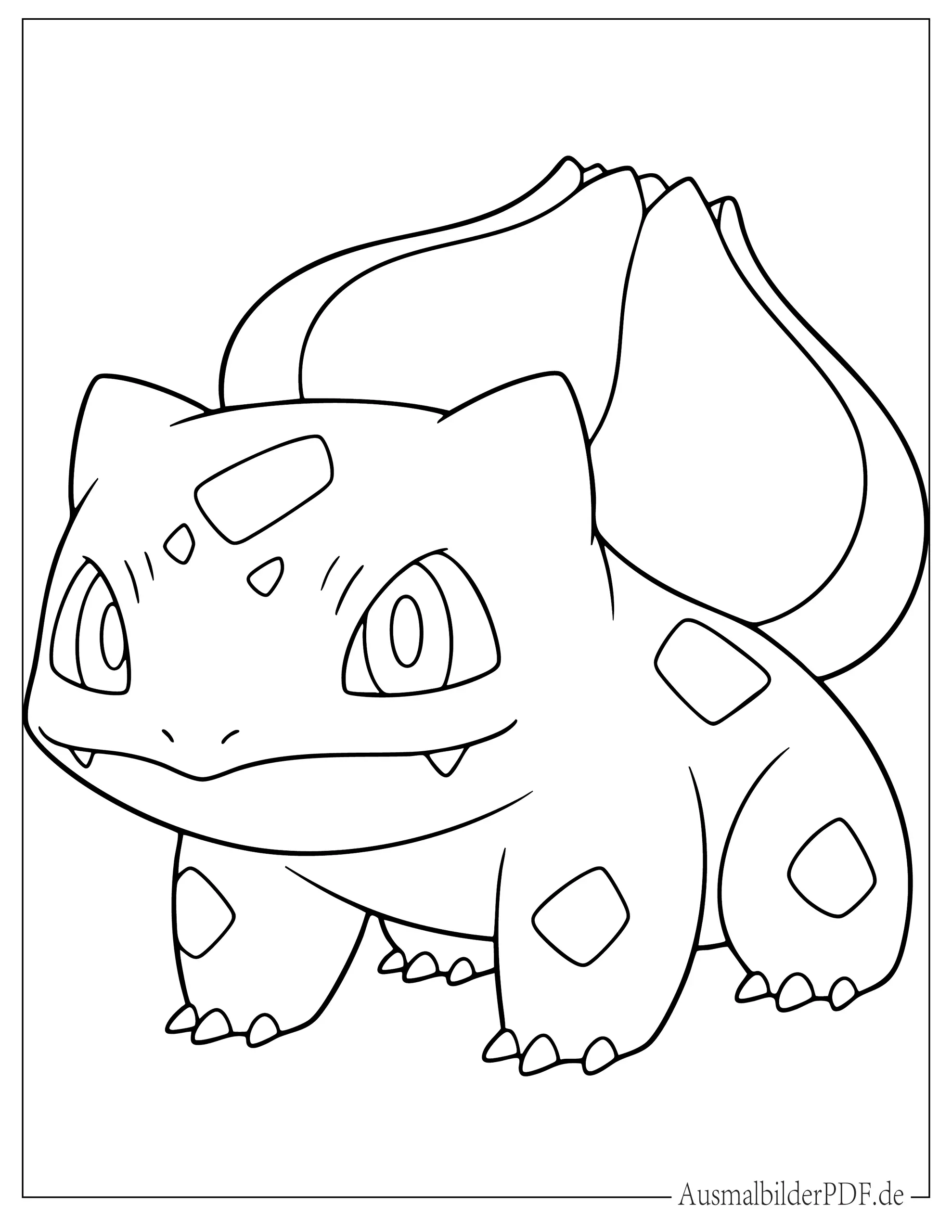 Einfaches Pokemon Bisasam Malvorlage für kleine Kinder