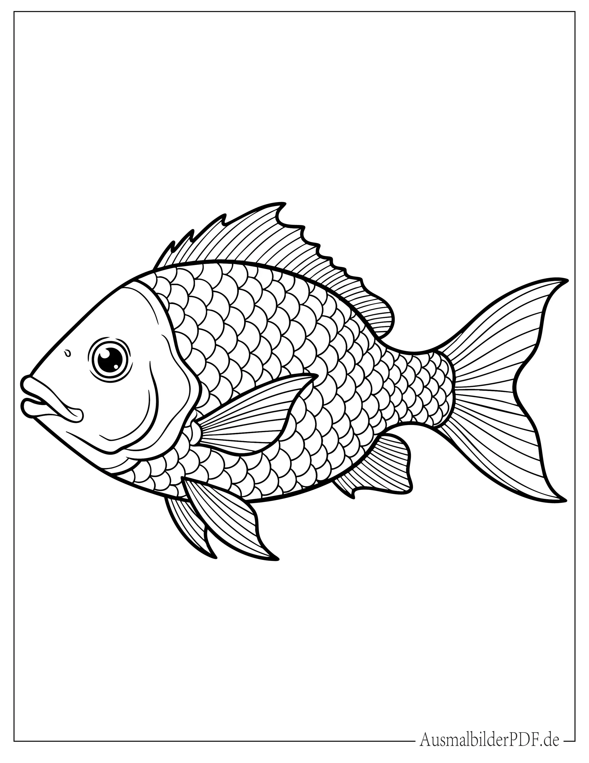 Einfache Fisch Ausmalbild für Kinder