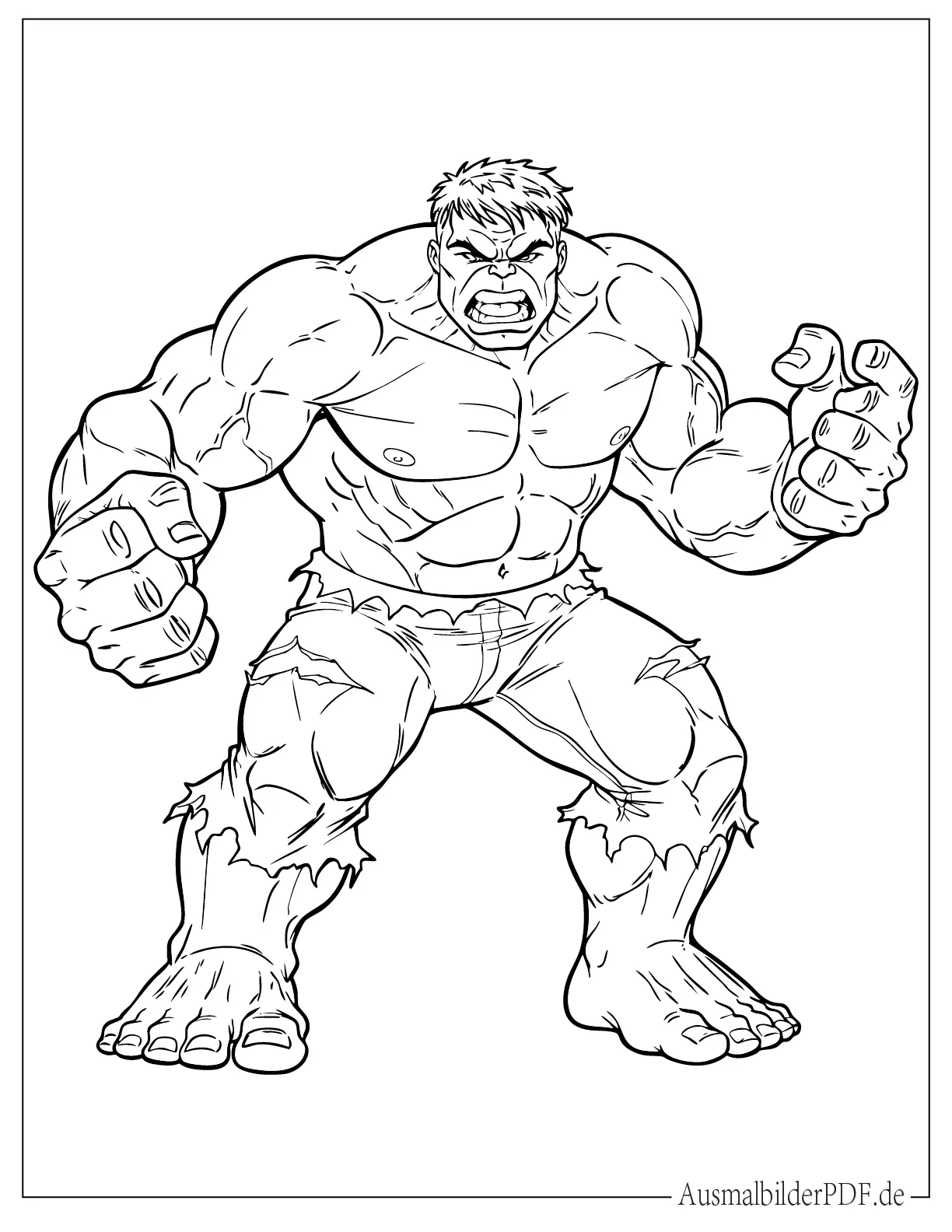 Einfacher Superheld Hulk Ausmalbild für Kinder