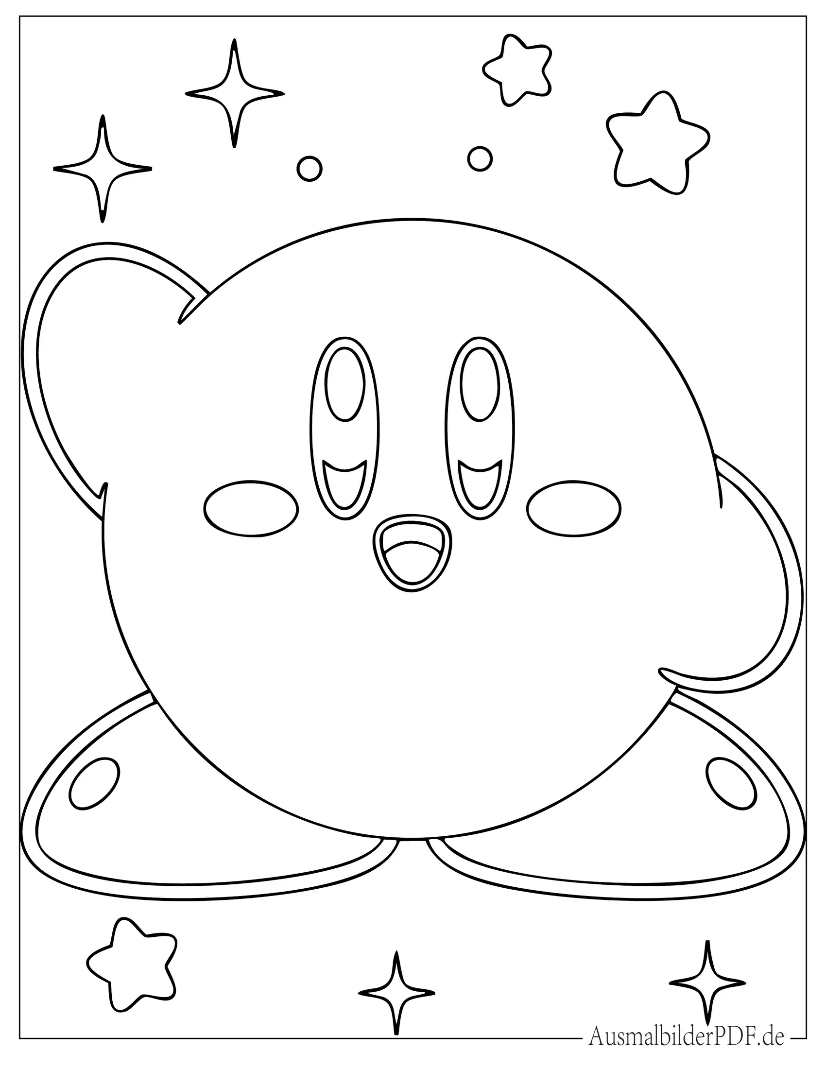 Einfacher Kirby Umriss Malvorlage für Vorschulkinder