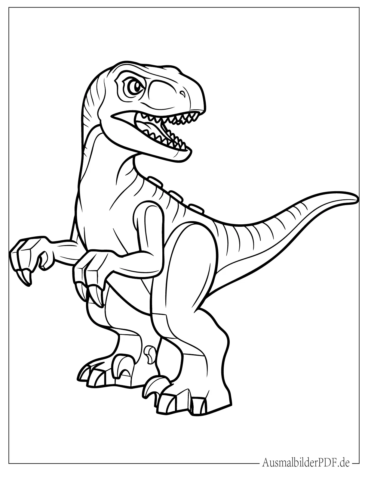 18 Velociraptor Ausmalbilder (Gratis Malvorlage zum Drucken) Einfacher Lego Velociraptor Ausmalbild für Vorschulkinder