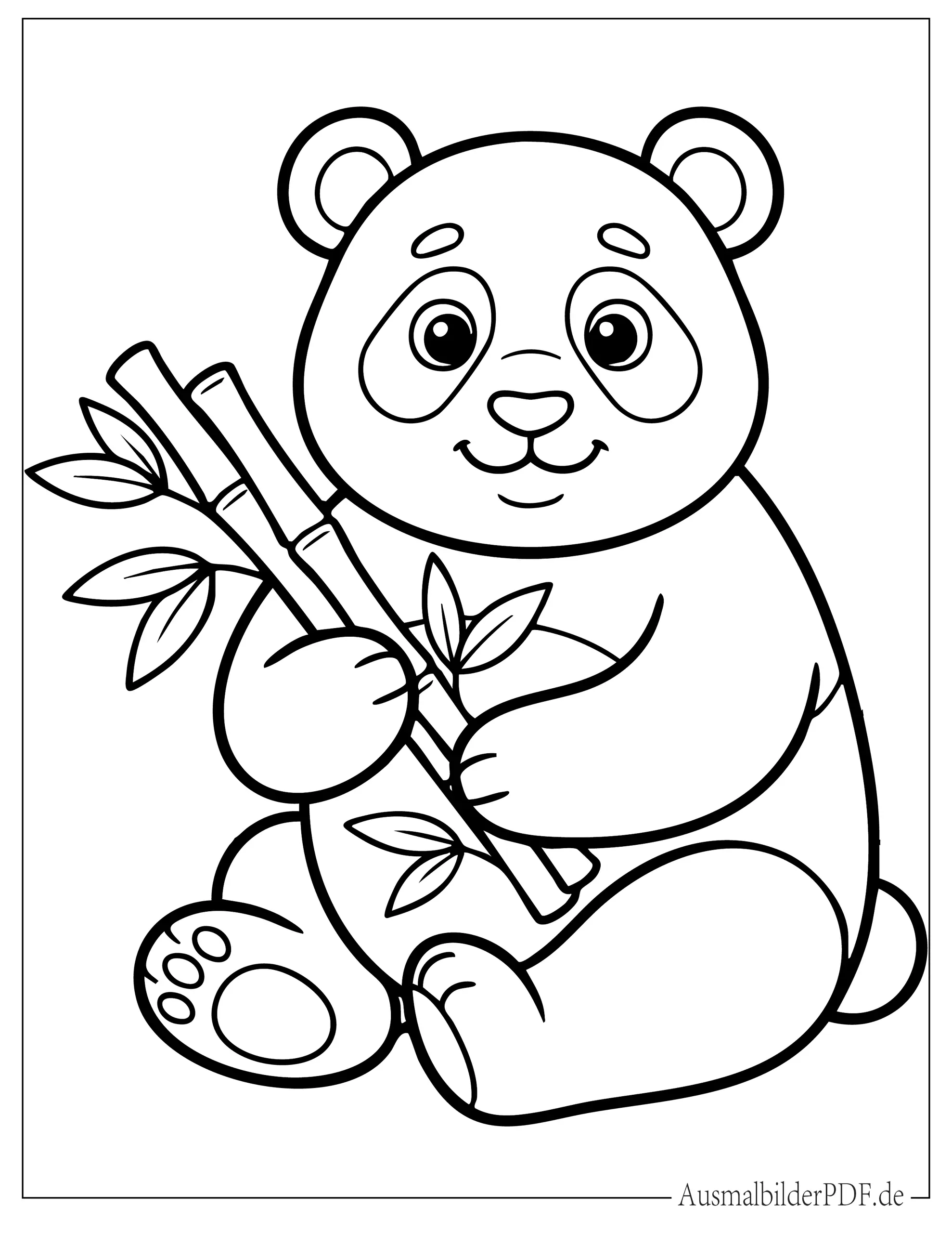 Einfacher Panda Umriss Malvorlage für Vorschulkinder