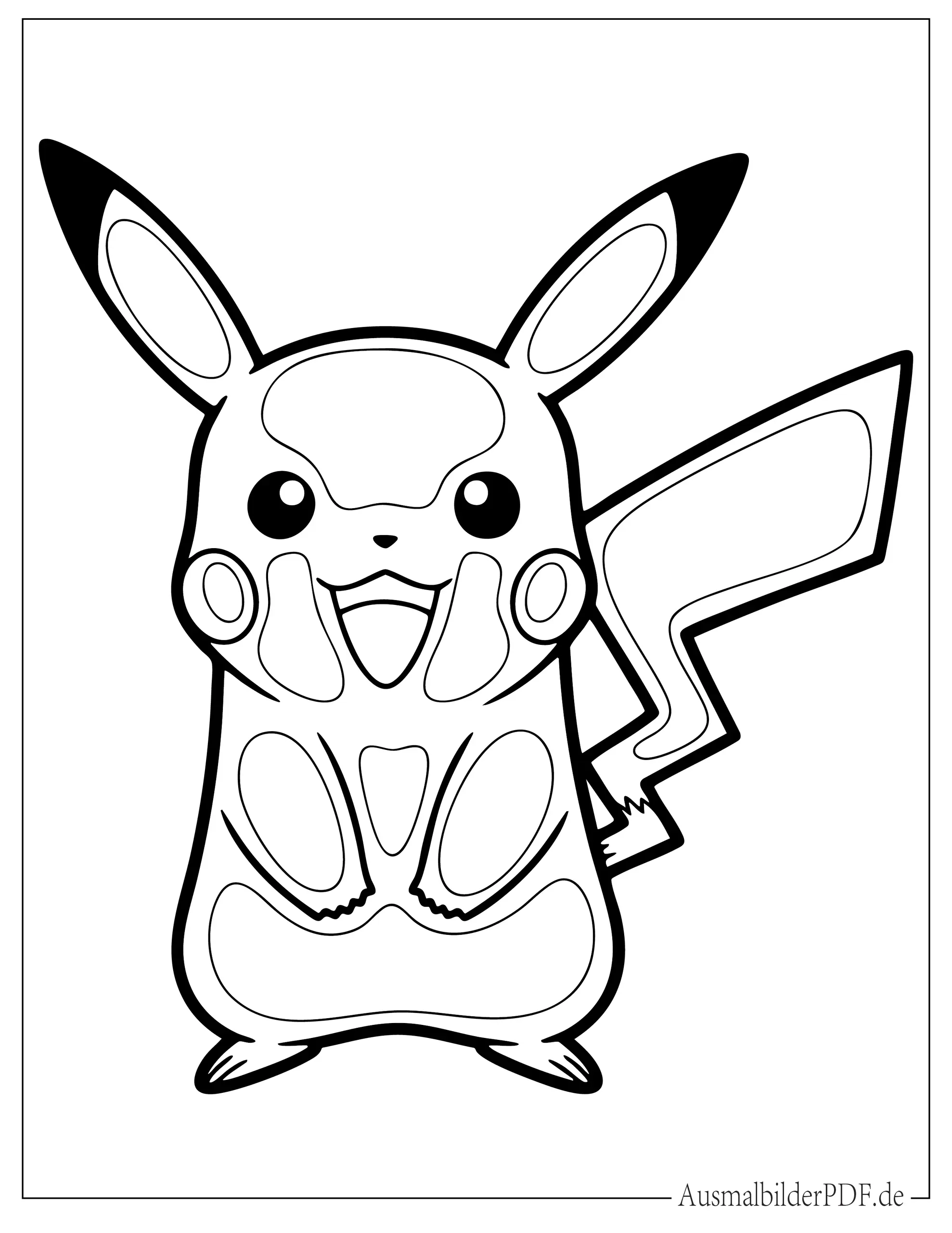 Einfaches Pikachu Malvorlage für Vorschulkinder