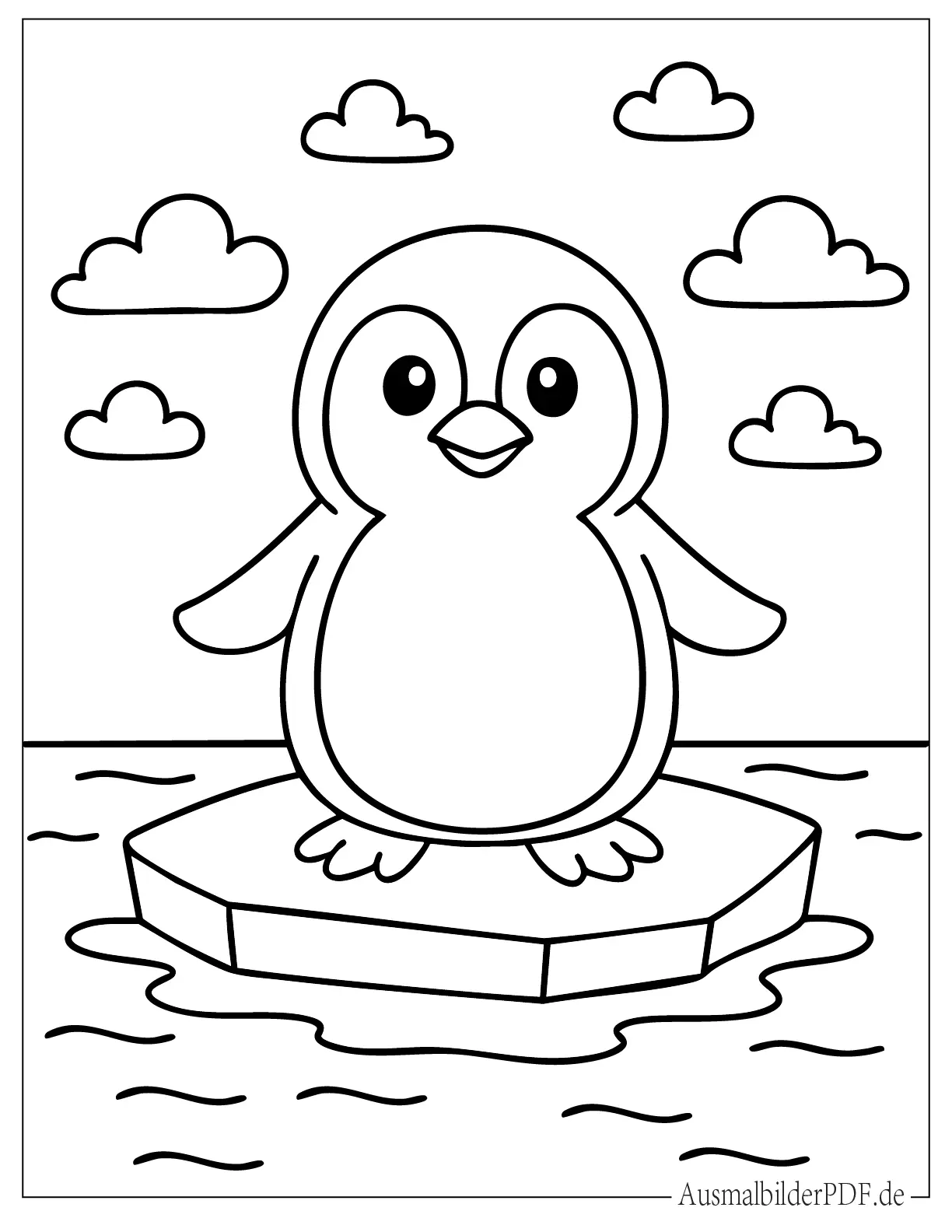 Einfacher Pinguin zum Ausmalen für kleine Kinder