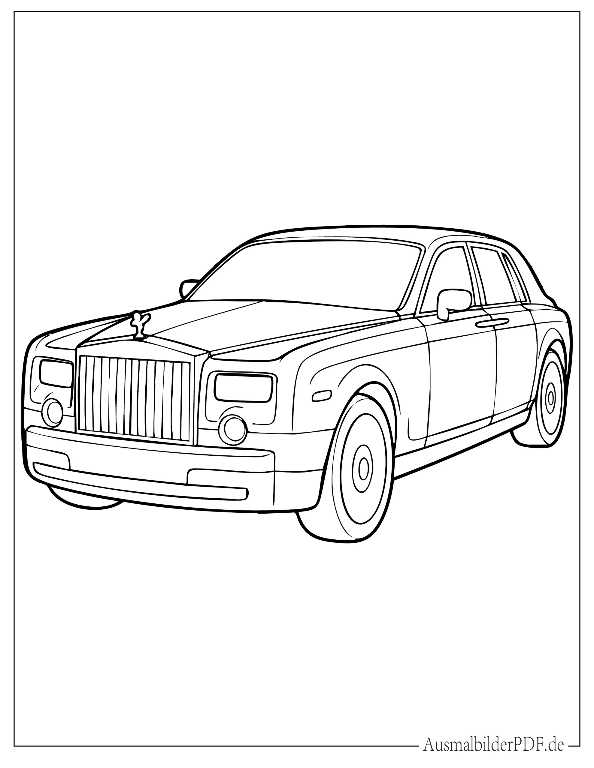 Einfacher Rolls Royce Umriss zum Ausmalen für Kinder