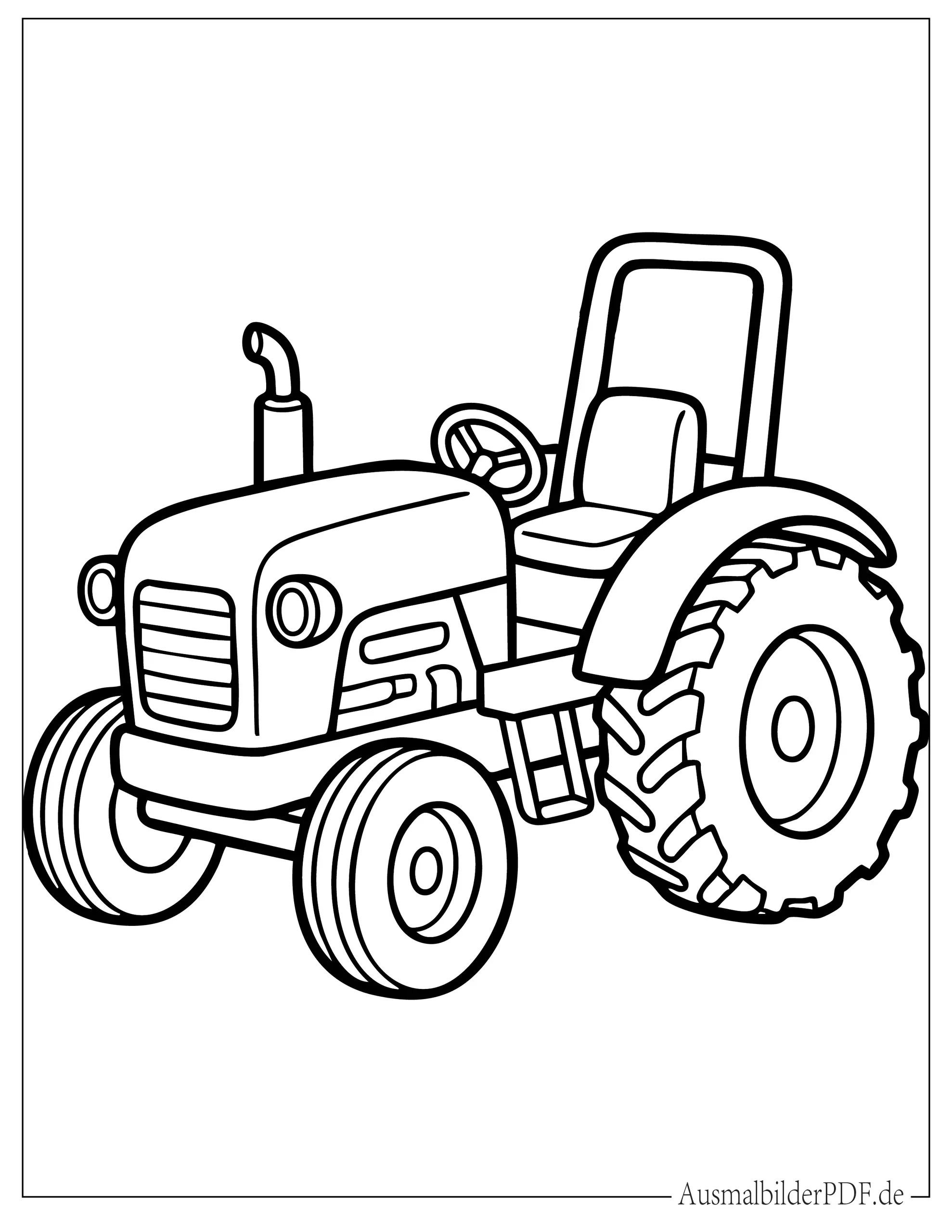 30+ Bauernhof Ausmalbilder (Gratis Malvorlagen zum Drucken) Einfacher Traktor Malvorlage für Vorschulkinder