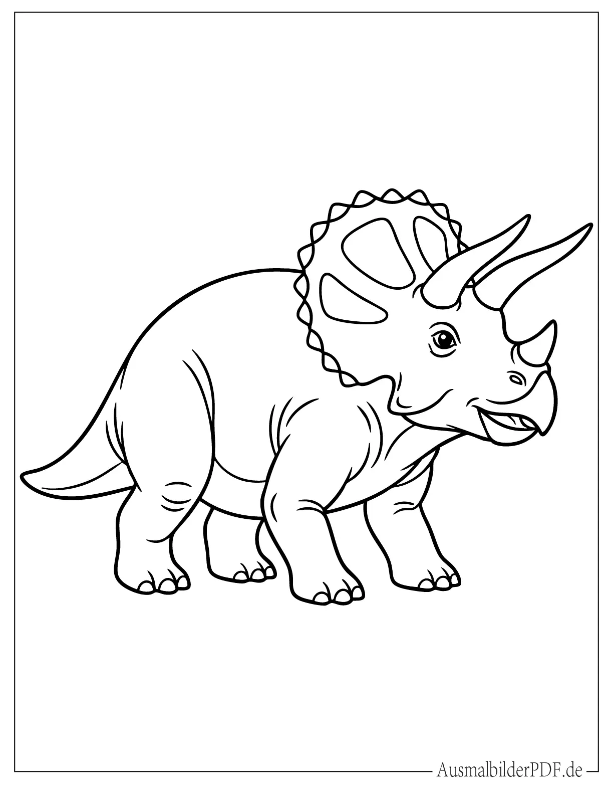Einfacher Triceratops Umriss für Vorschulkinder