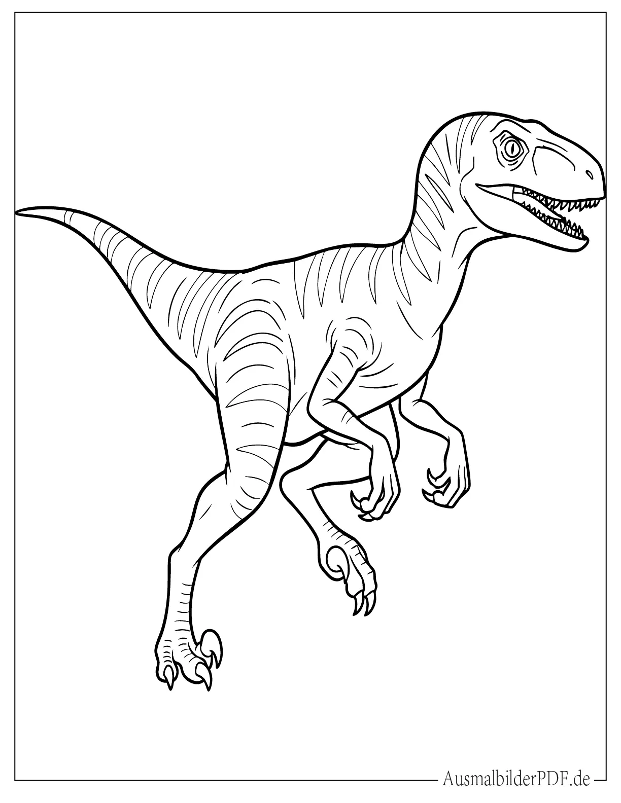 18 Velociraptor Ausmalbilder (Gratis Malvorlage zum Drucken) Einfacher Velociraptor Umriss Malvorlage für Kinder