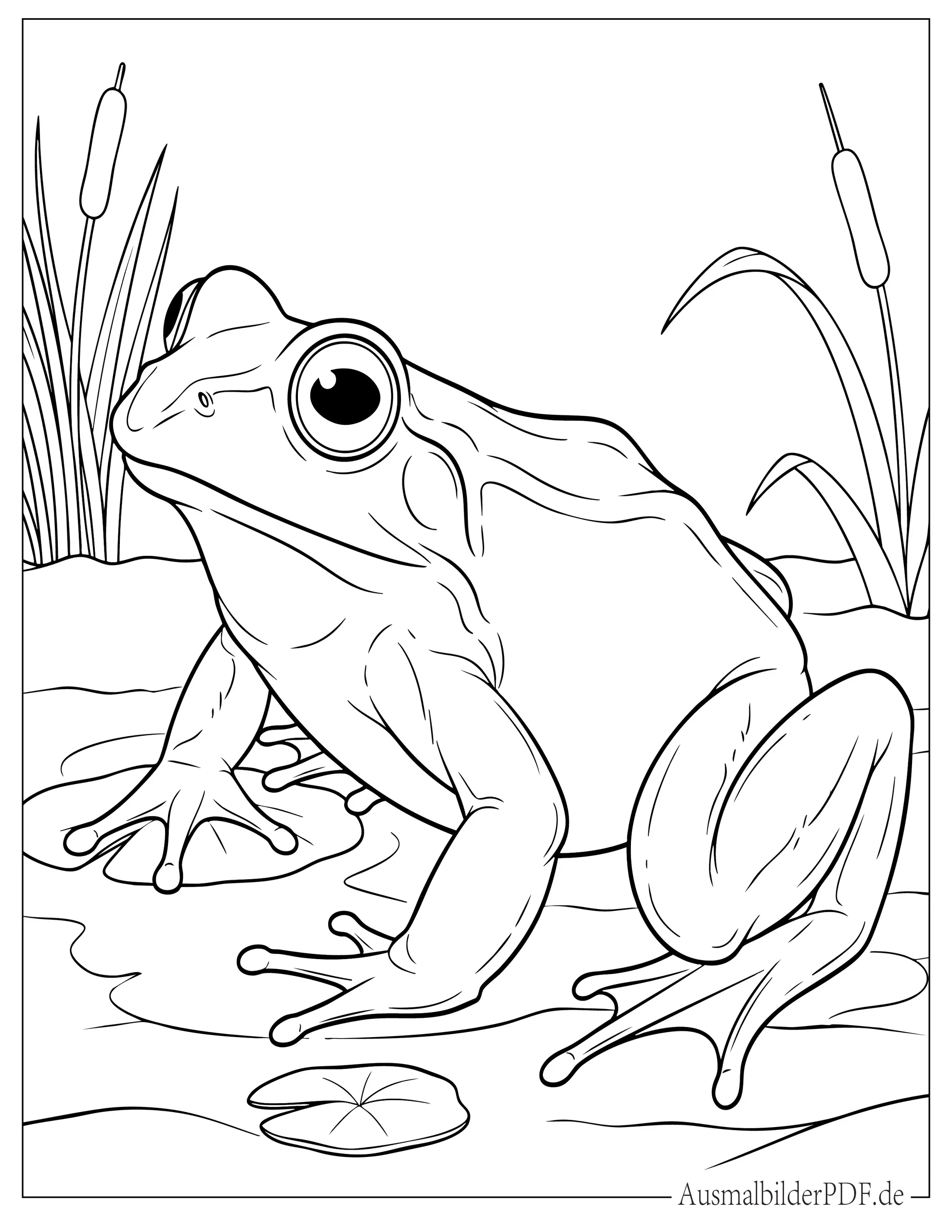 Einfaches Frosch Ausmalbild für Kinder