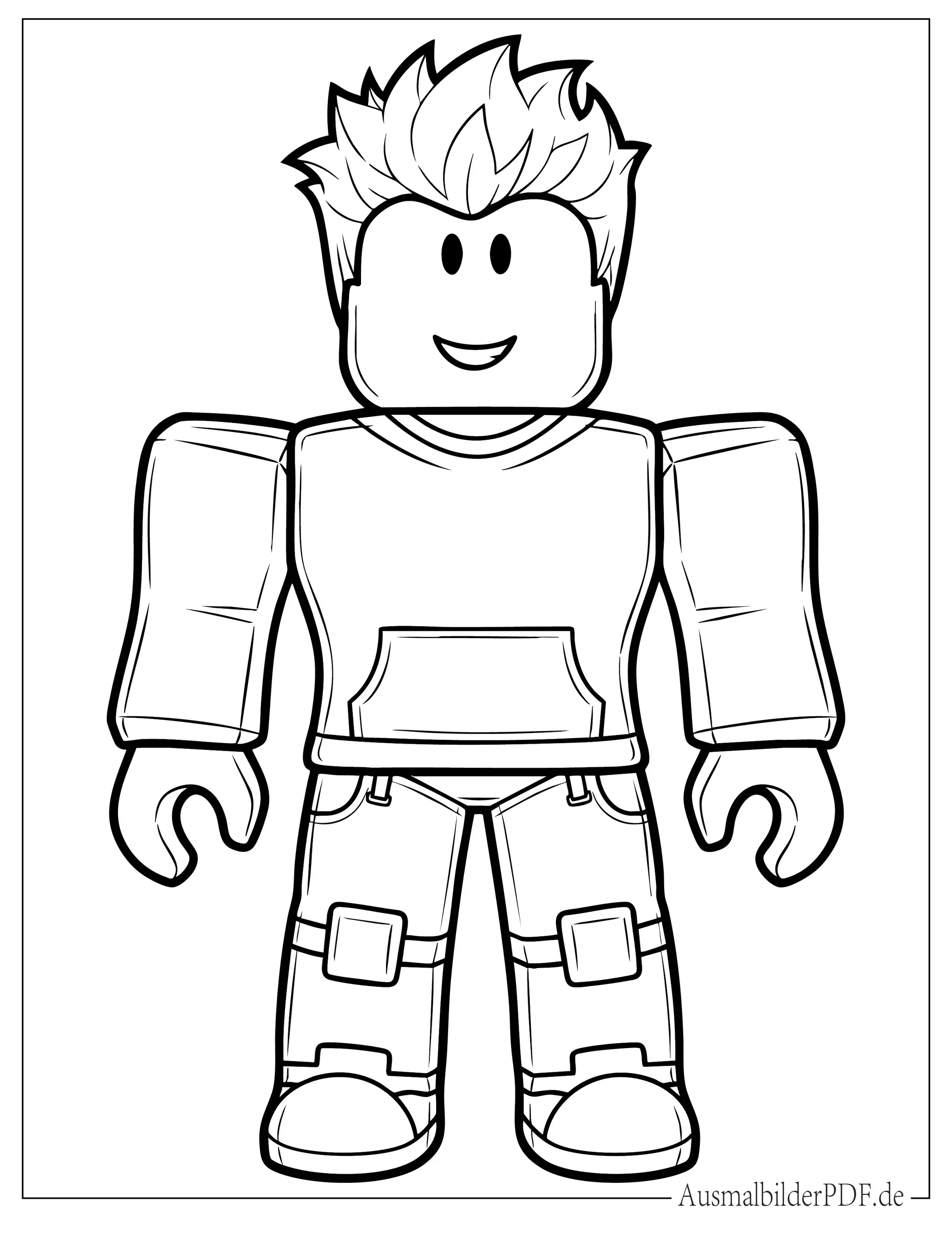 Einfaches Roblox Noob Figur Ausmalbild für Kinder