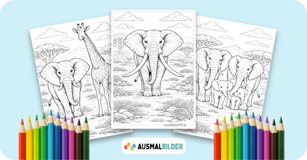 Elefant Ausmalbilder kostenlose Malvorlagen zum Ausdrucken für Kinder und Erwachsene