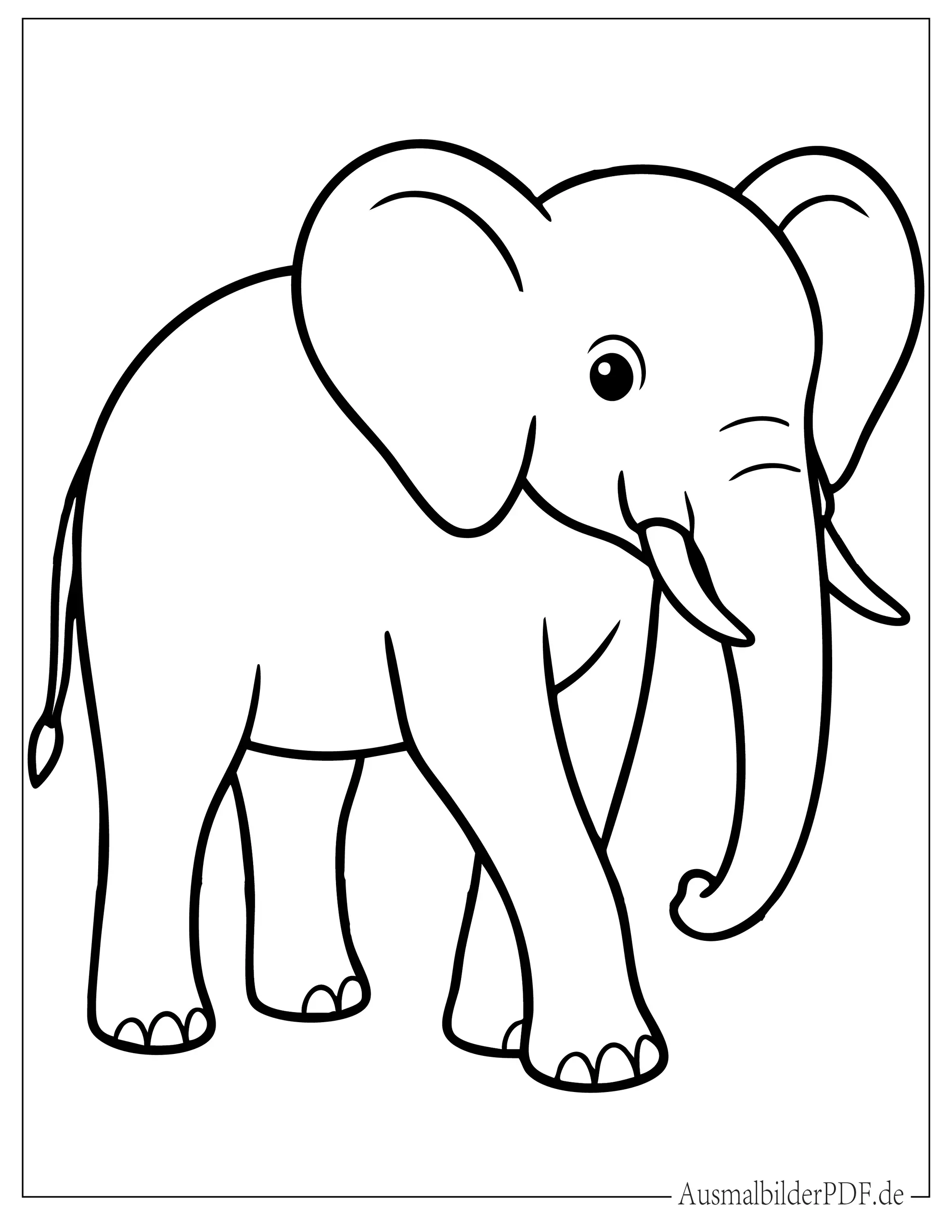 Einfacher Elefant Umriss Malvorlage für Vorschulkinder