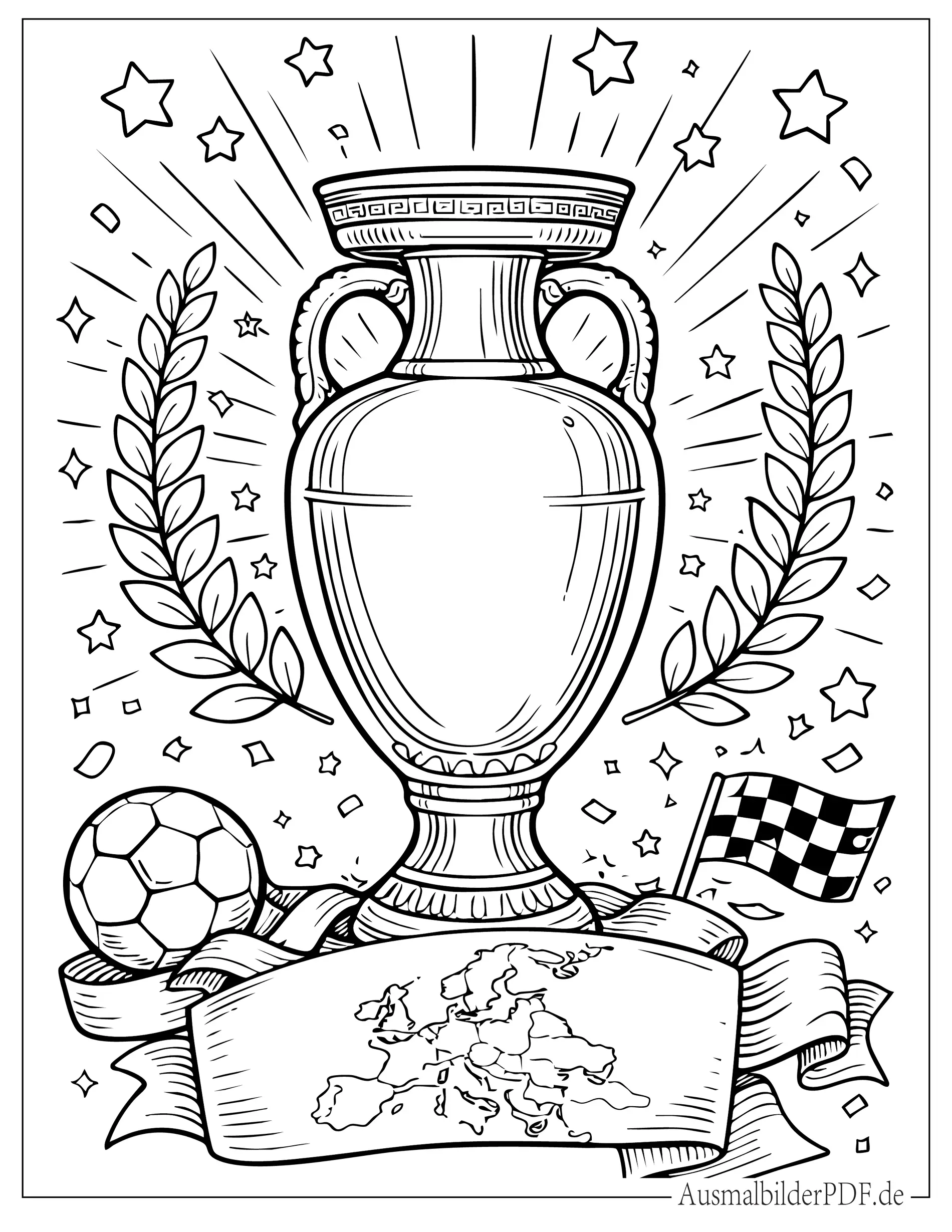 Europameisterschaft Pokal Malvorlage