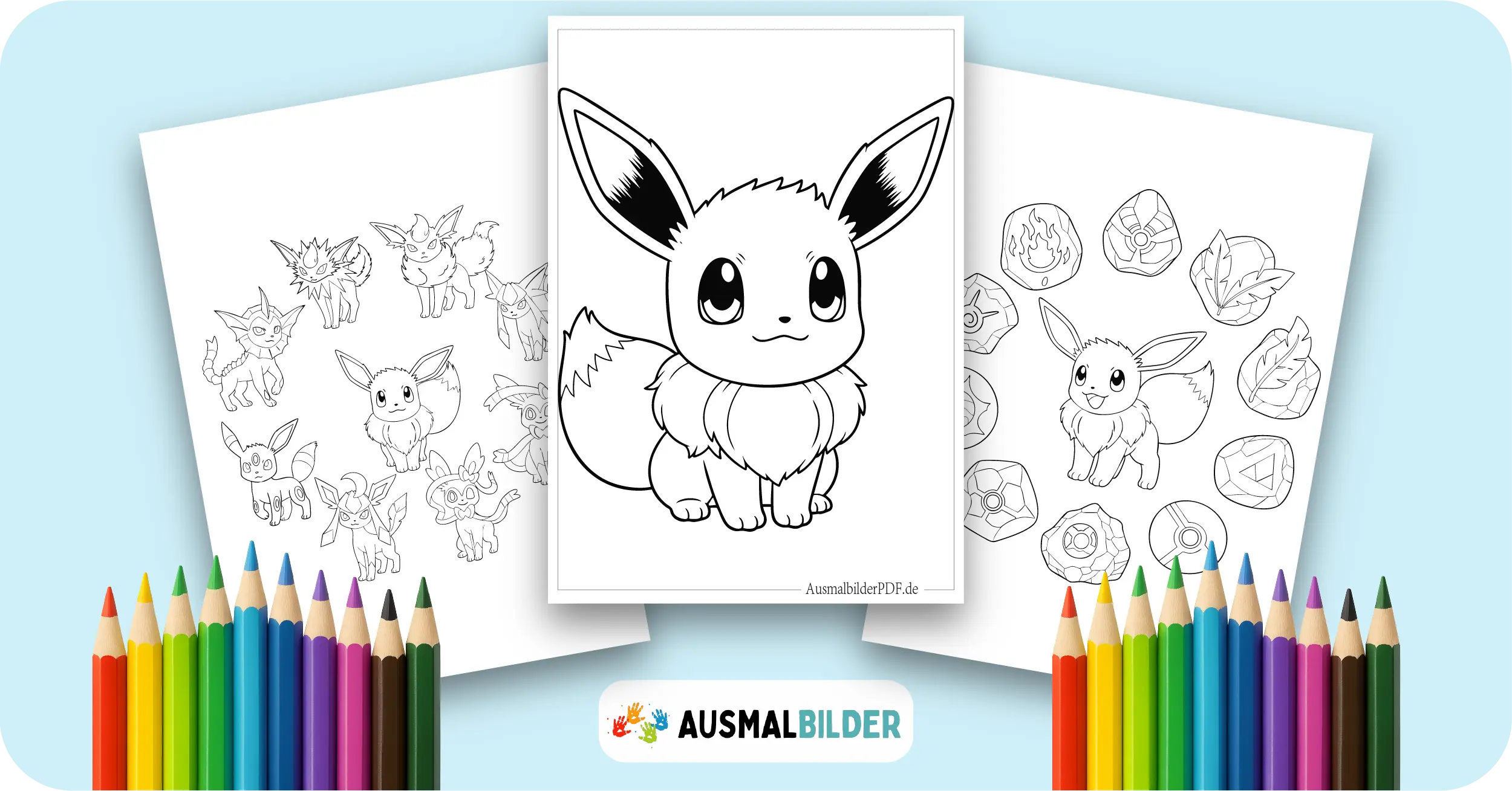 Evoli Ausmalbilder kostenlose Malvorlagen zum Ausdrucken für Kinder und Erwachsene