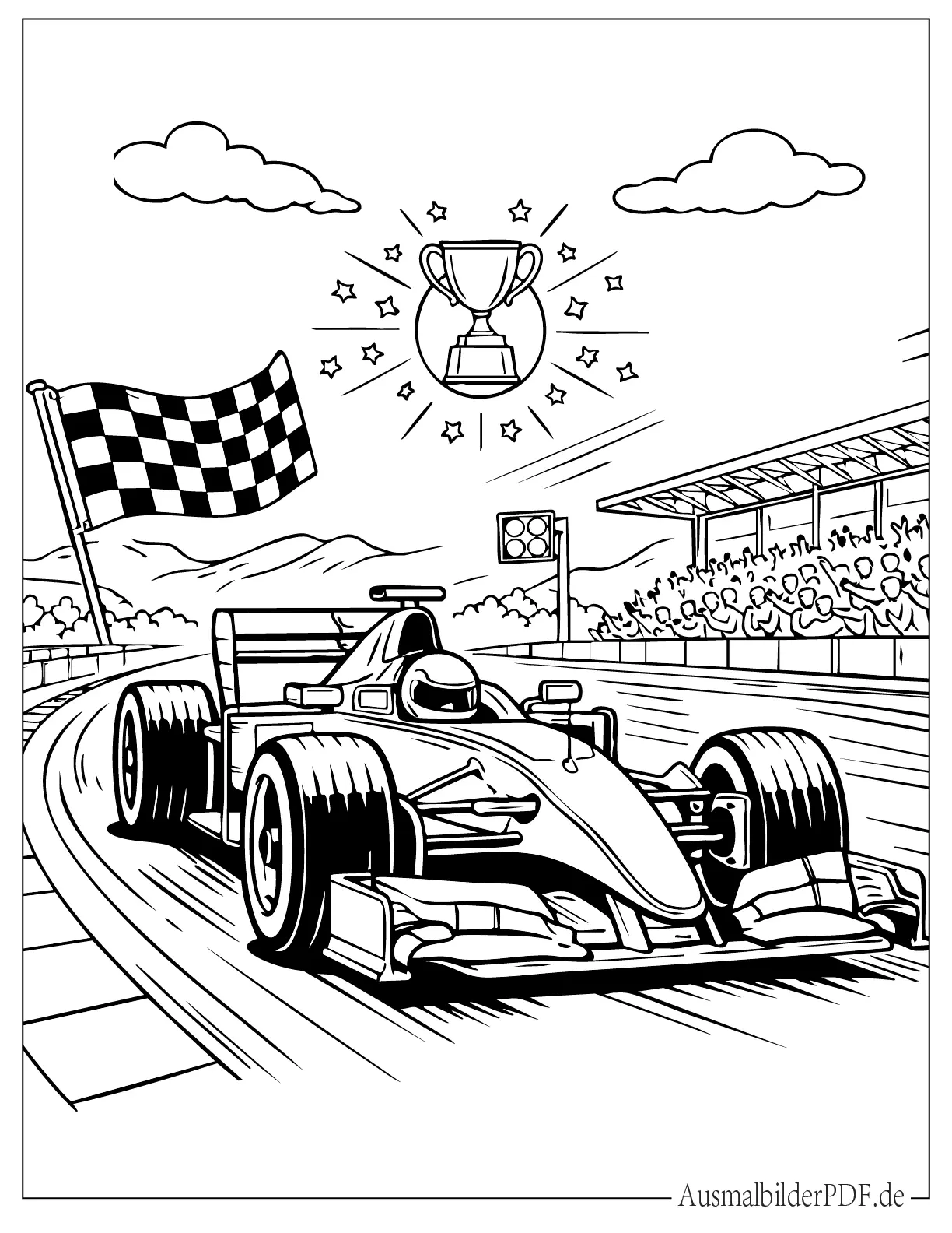 140 Auto Ausmalbilder (Gratis Malvorlagen zum Ausdrucken) F1 Sportrennwagen Malvorlage