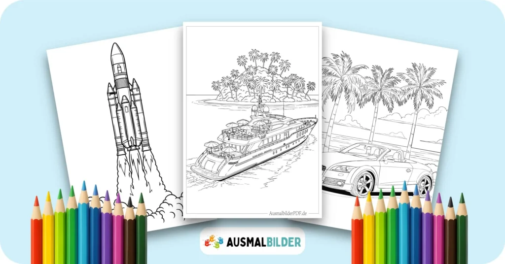 Fahrzeuge Ausmalbilder kostenlose Malvorlagen zum Ausdrucken für Kinder und Erwachsene