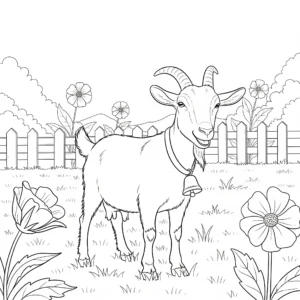 Ziegen Ausmalbilder – Kostenlos Malvorlage zum Ausdrucken Ziegen malvorlage zeigt eine farmziege mit glocke am hals im einfachen stil zum ausmalen für kinder als druckbare pdf vorlage