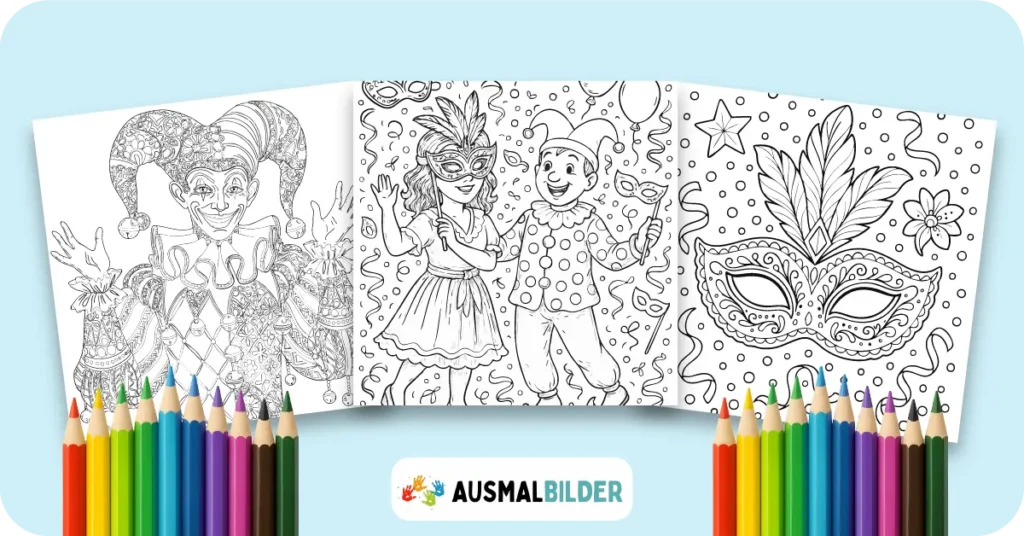 22 Fasching Ausmalbilder (Kostenlos Karneval Ausmalbilder zum Ausdrucken) Fasching und Karneval Ausmalbilder kostenlose Malvorlagen zum Ausdrucken für Kinder und Erwachsene