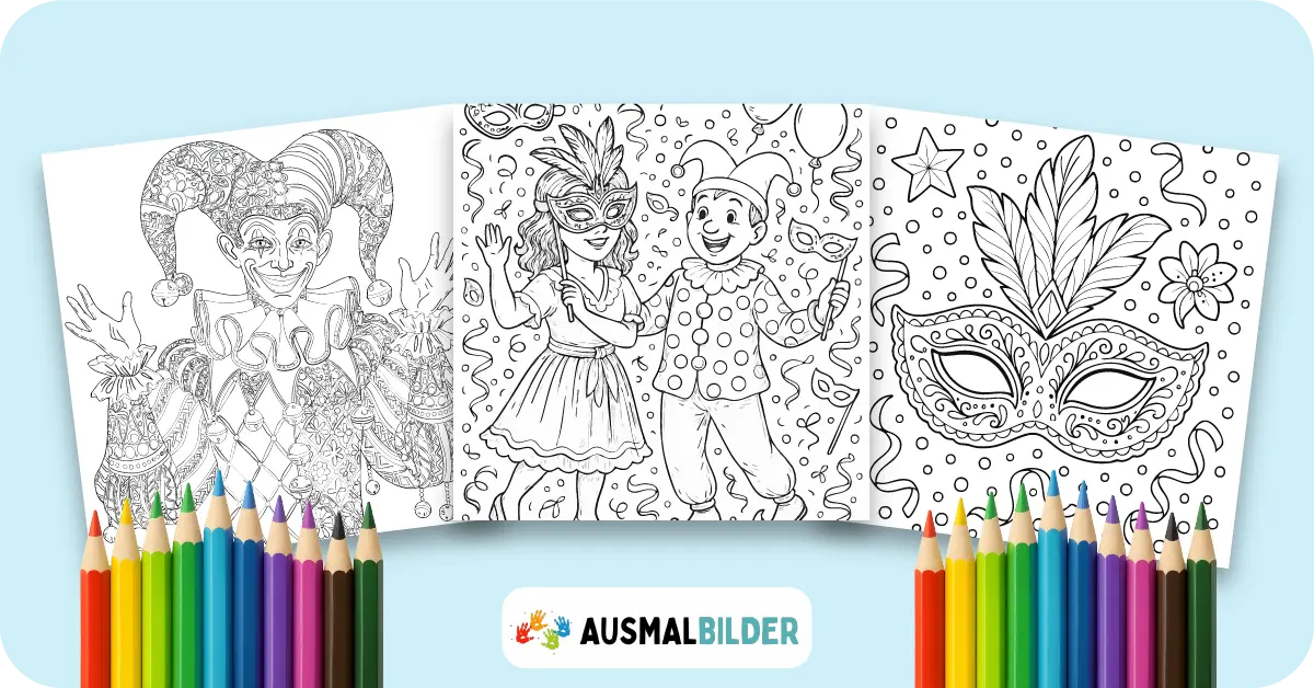 22 Fasching Ausmalbilder (Kostenlos Karneval Ausmalbilder zum Ausdrucken) Fasching und Karneval Ausmalbilder kostenlose Malvorlagen zum Ausdrucken für Kinder und Erwachsene