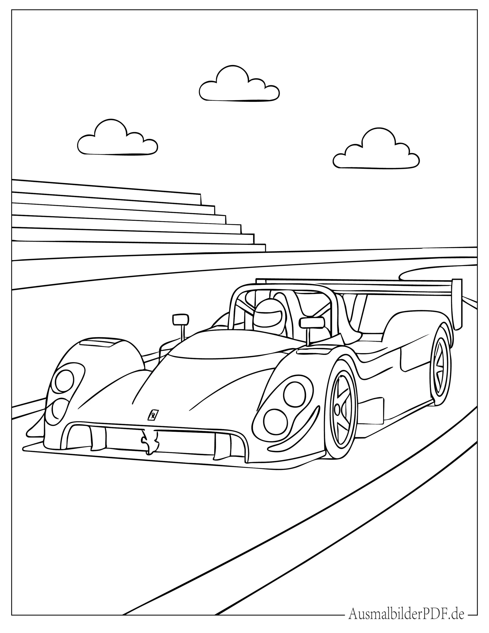 Seltener Ferrari 333 SP Prototyp Rennwagen Malvorlage
