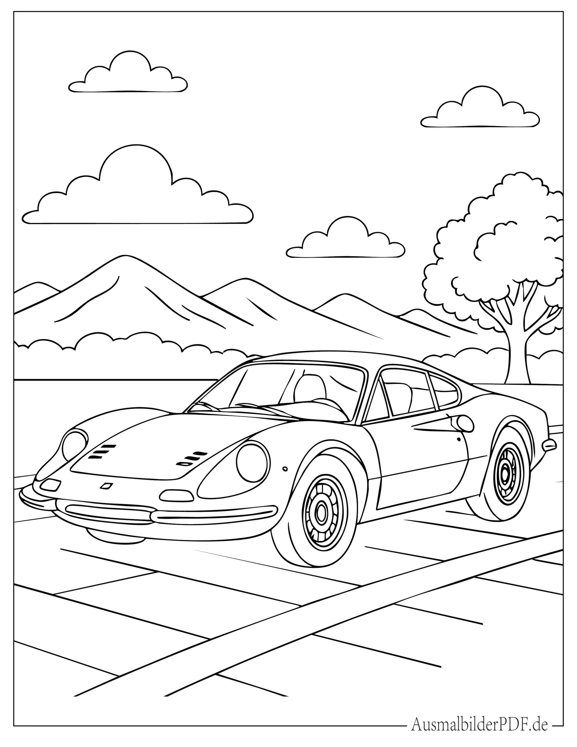 Ferrari Dino 246 GT Ausmalbild