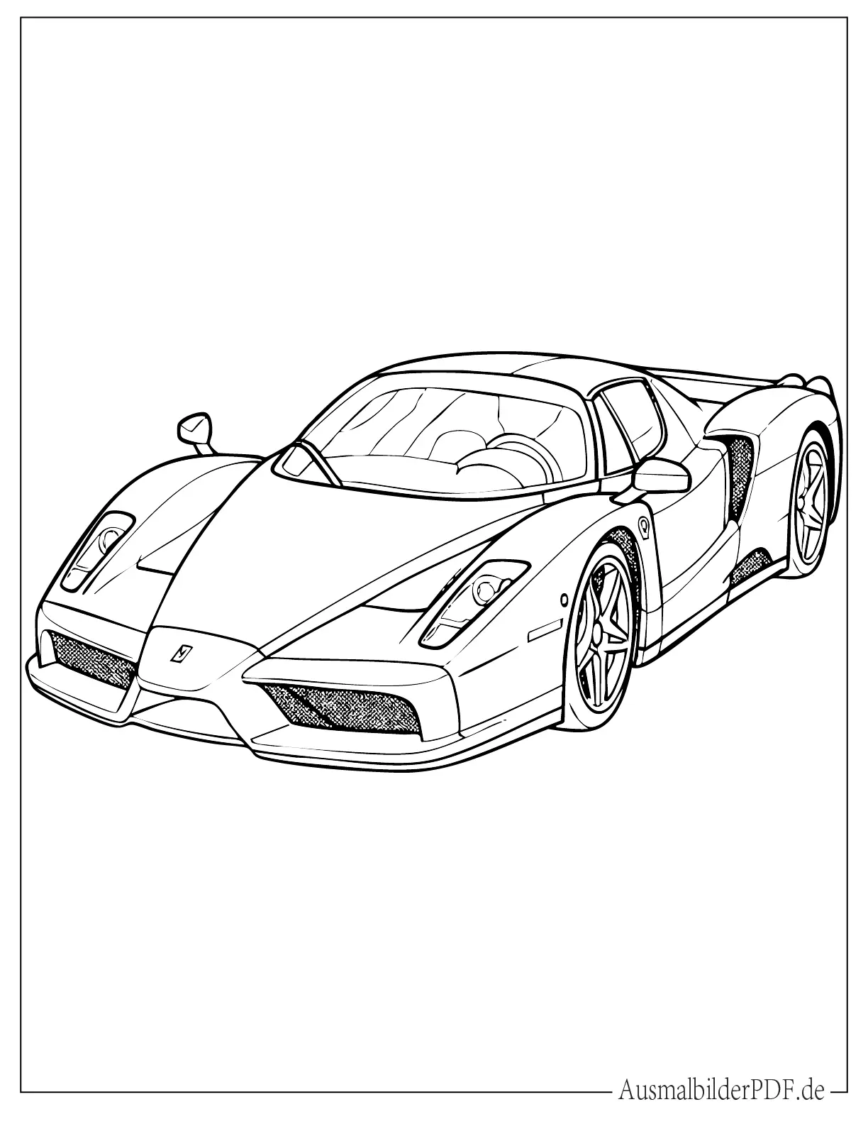 Ferrari Enzo Rennwagen Ausdruckbare Malvorlage