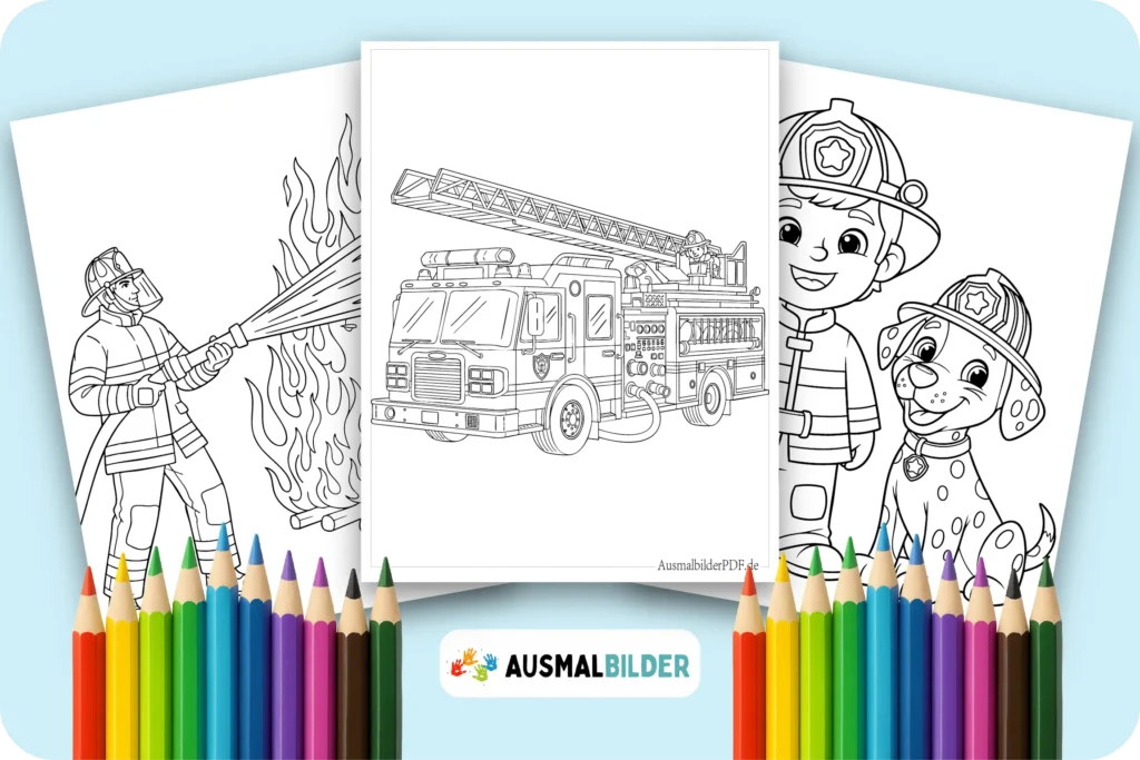 Feuerwehr Ausmalbilder kostenlose zum Ausdrucken für Kinder jeden Alters