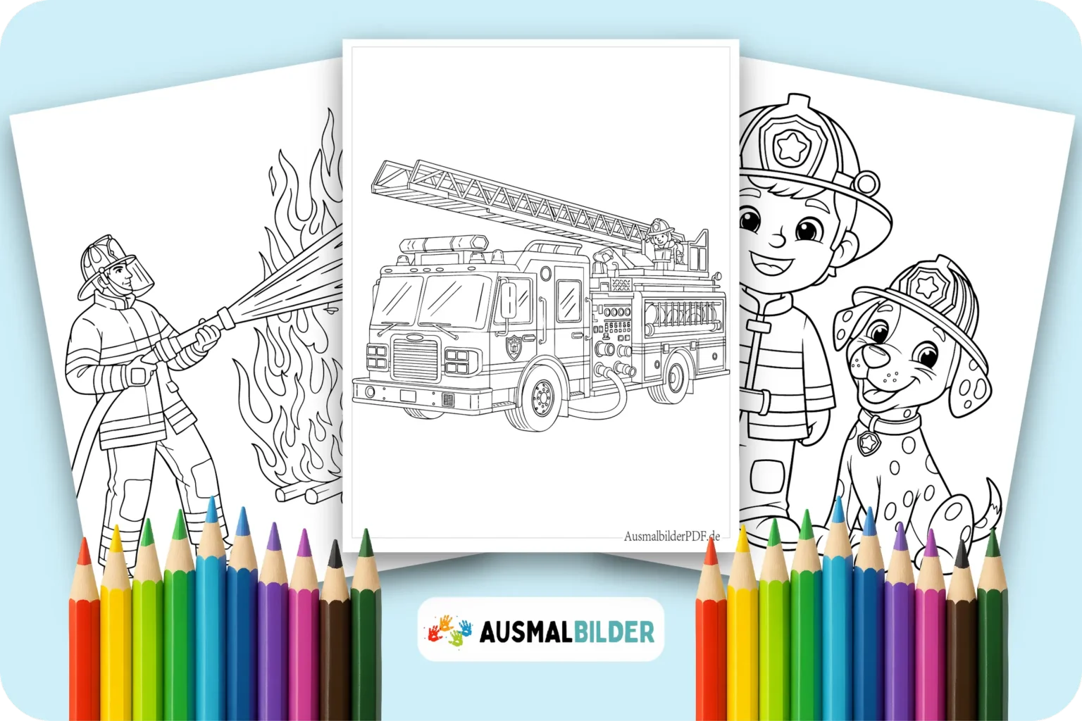 Feuerwehr Ausmalbilder kostenlose zum Ausdrucken für Kinder jeden Alters