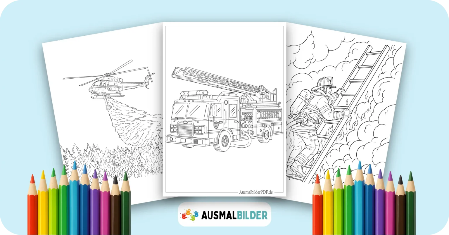 Feuerwehr Ausmalbilder kostenlose Malvorlagen zum Ausdrucken für Kinder und Erwachsene