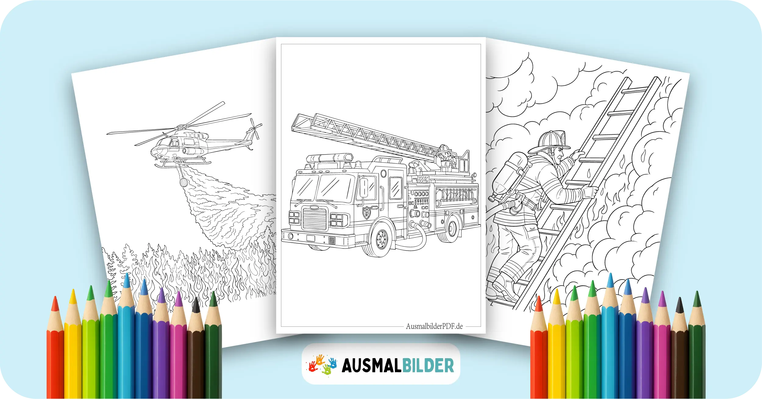 Feuerwehr Ausmalbilder kostenlose Malvorlagen zum Ausdrucken für Kinder und Erwachsene