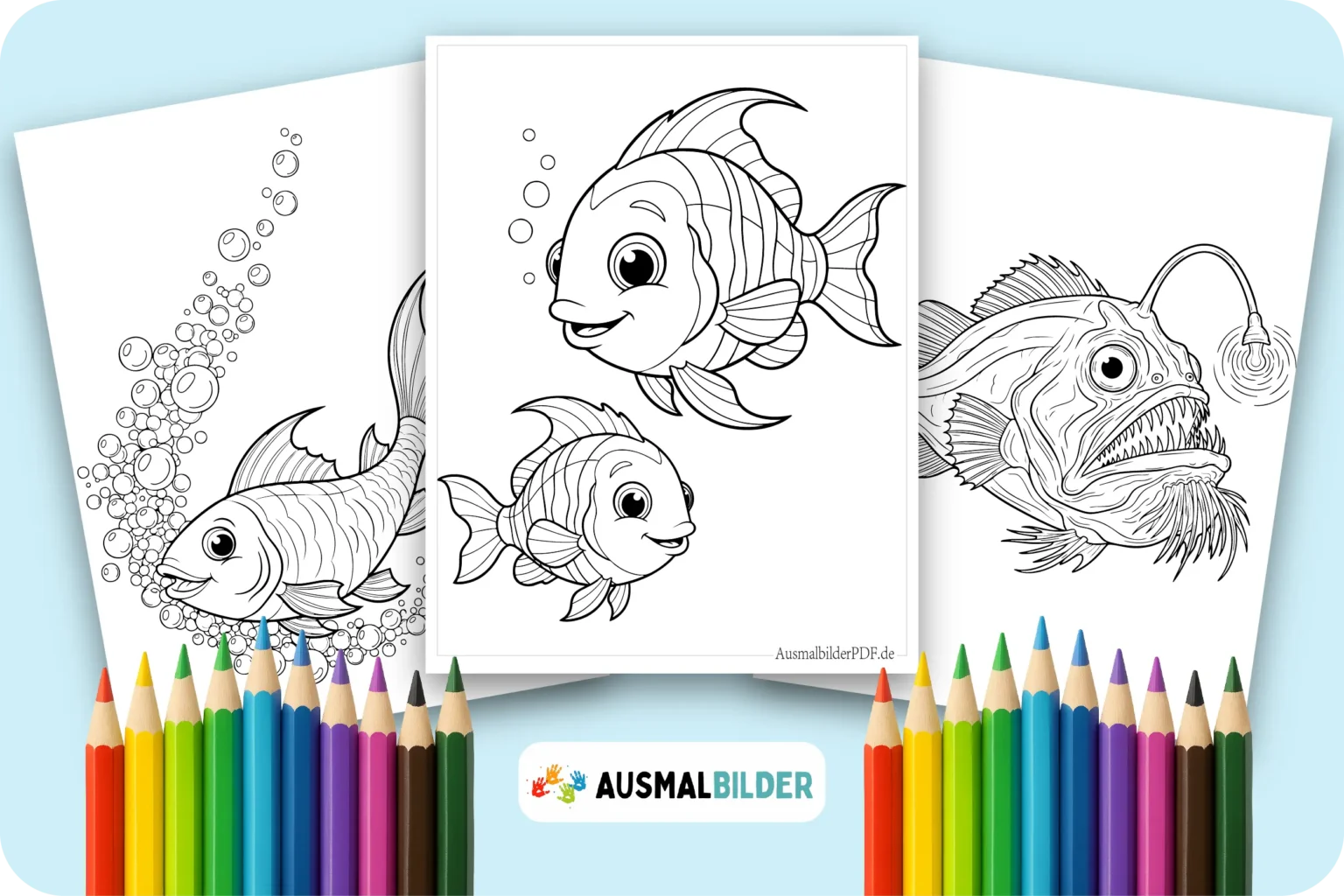 Fisch Ausmalbilder kostenlose zum Ausdrucken für Kinder jeden Alters