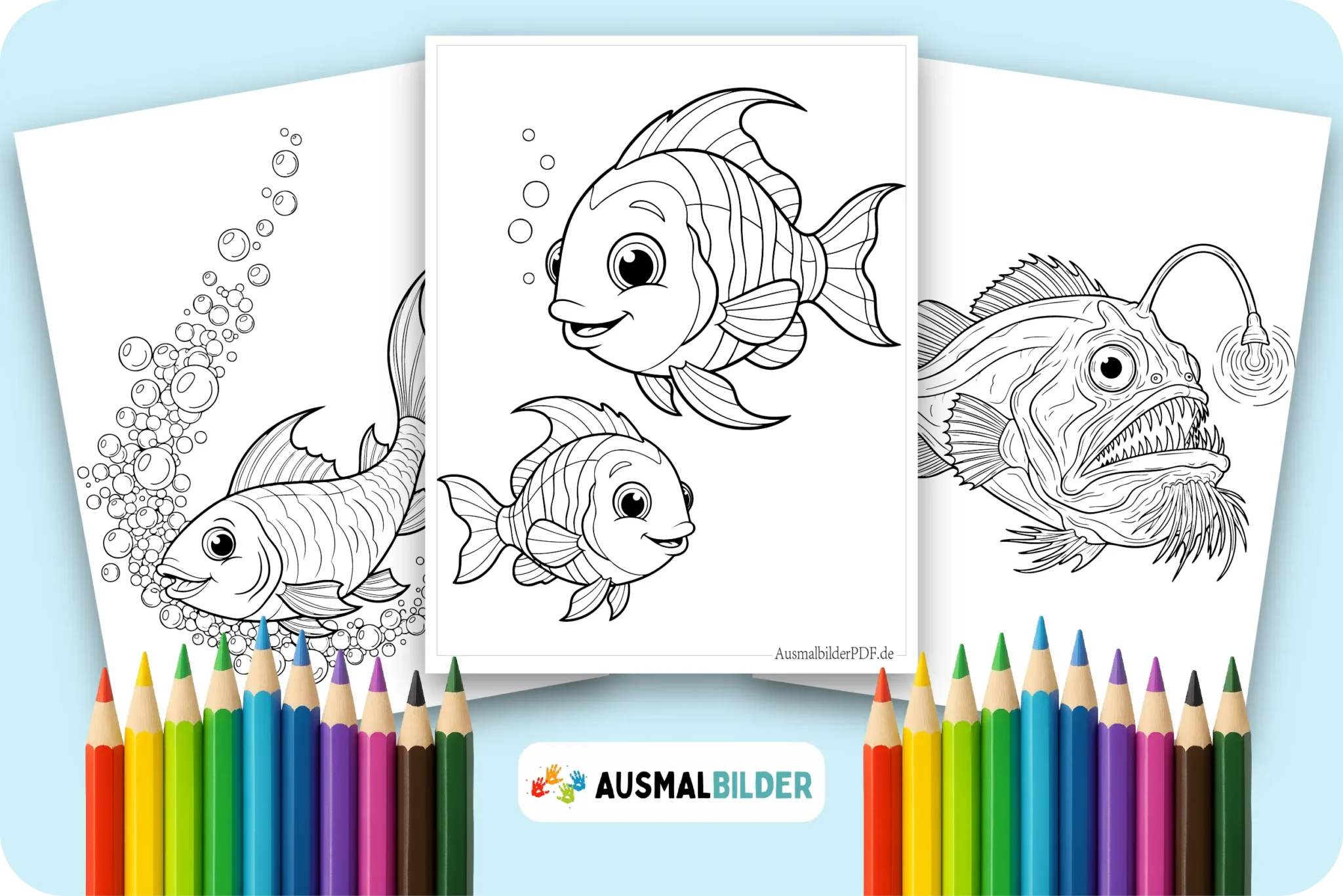 Fisch Ausmalbilder kostenlose zum Ausdrucken für Kinder jeden Alters
